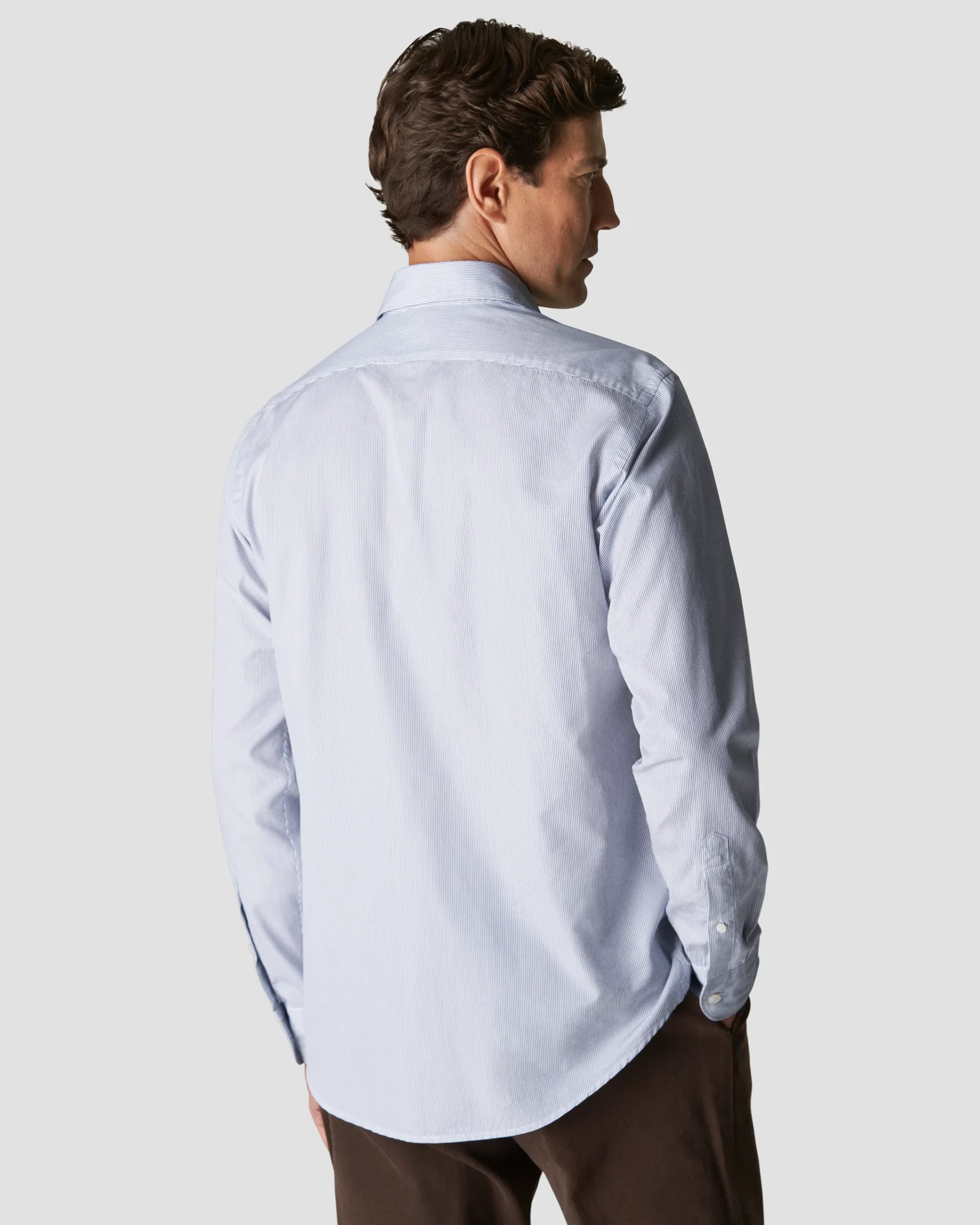 Eton - light blue twill wide spread