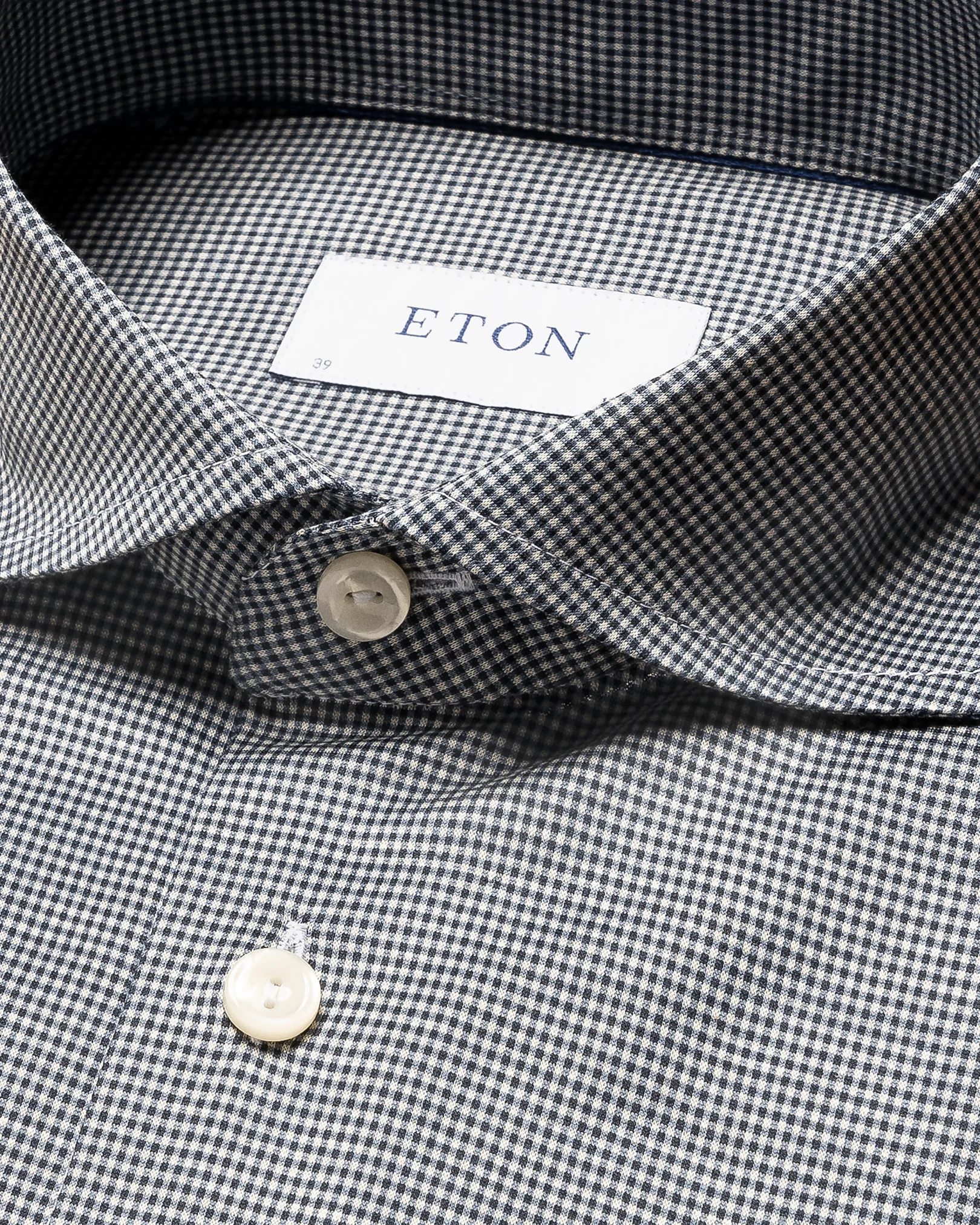 Eton - dark blue micro checked knit king