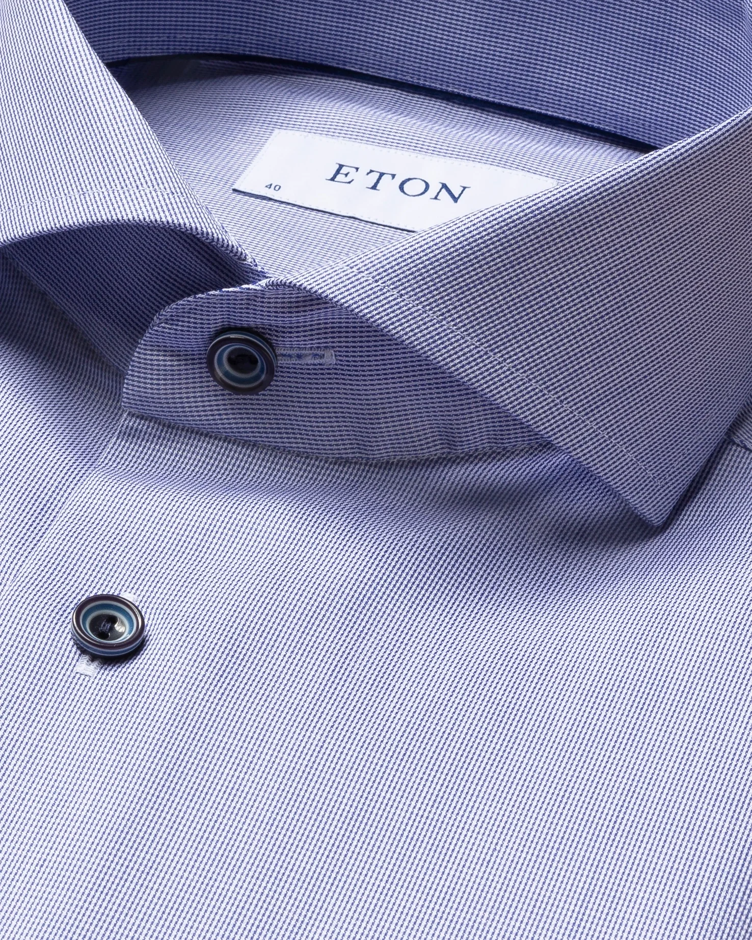 Eton - pastel navy shirt extreme cut away