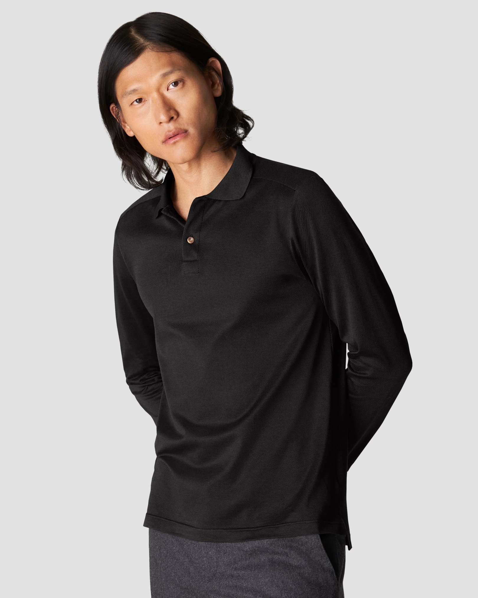 Eton - black knit jaquard knitted