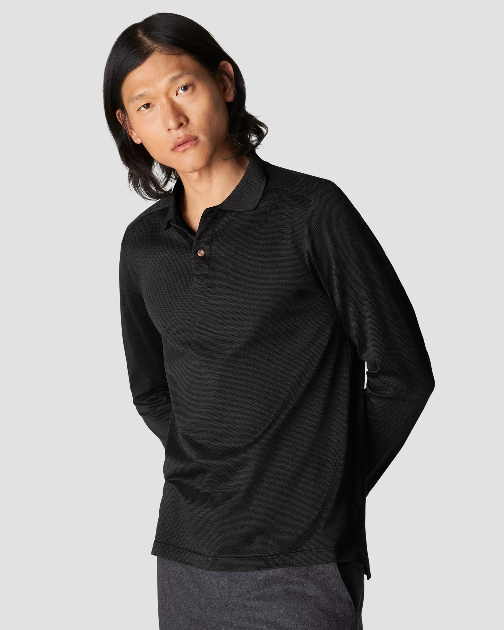 Eton - black knit jaquard knitted