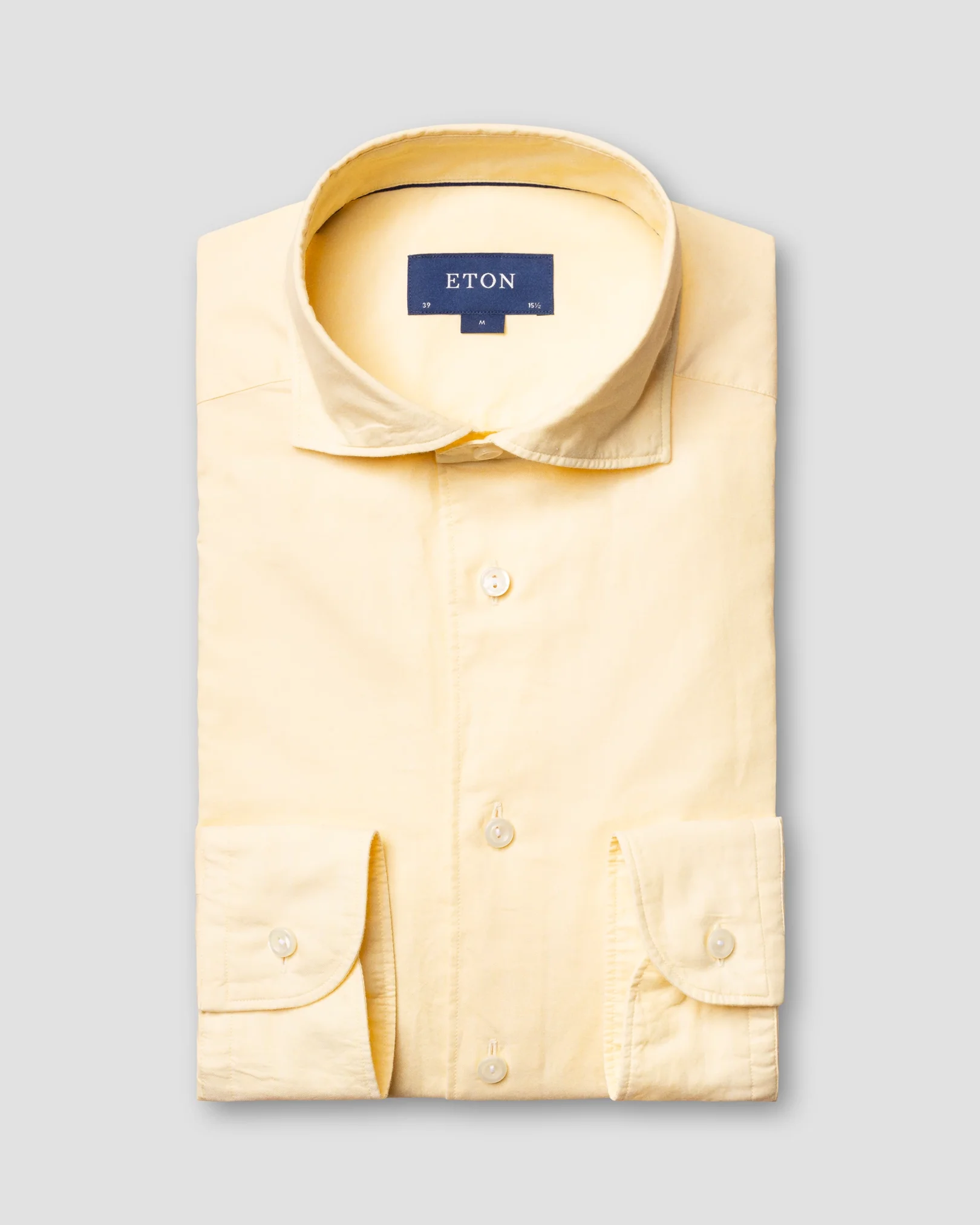 Eton - yellow cotton silk shirt soft