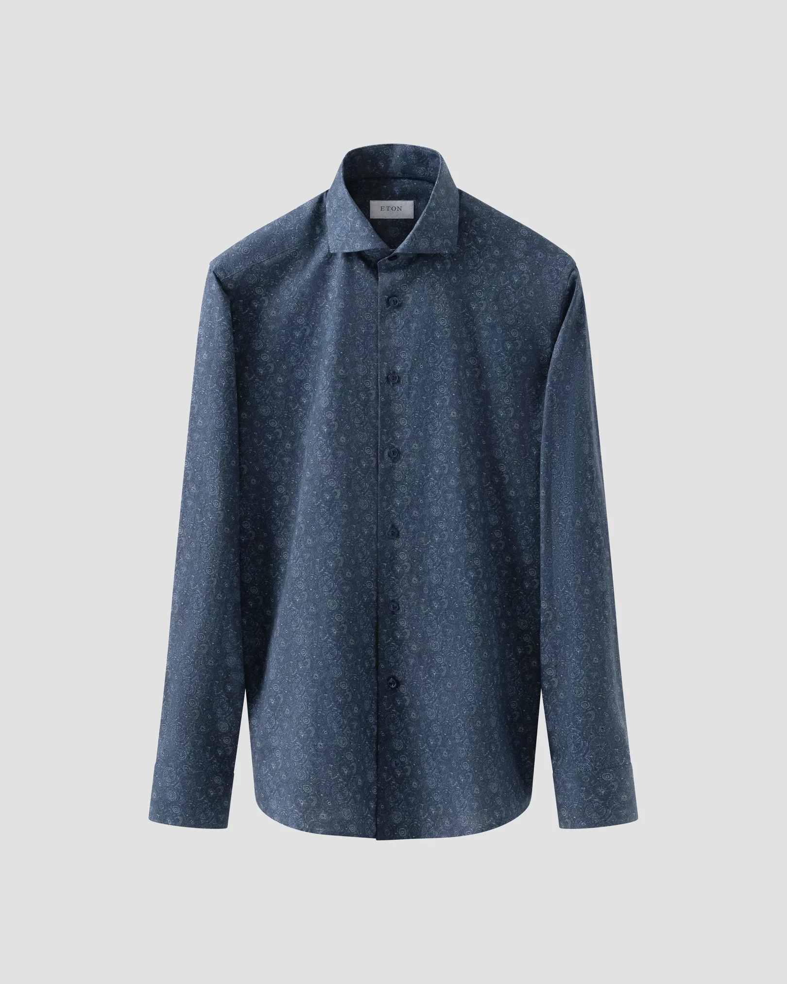 Eton - dark blue motif signature twill shirt