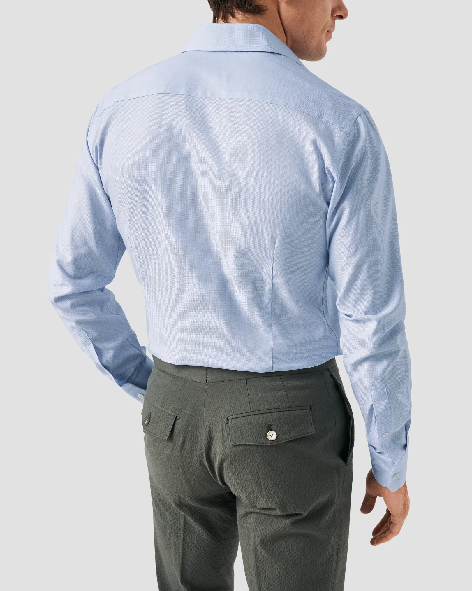 Eton - light blue contrast lyocell shirt