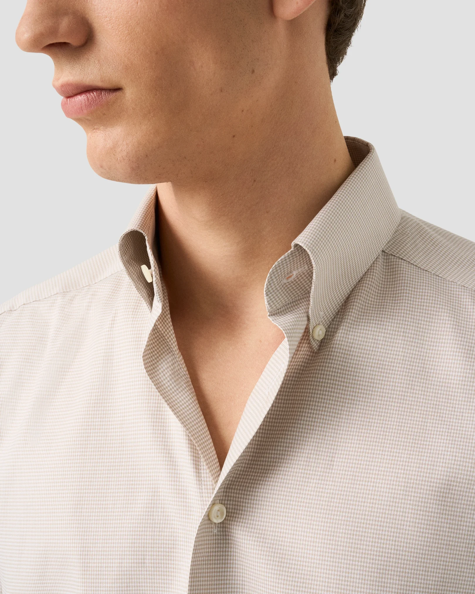 Eton - beige check signature oxfordshirt