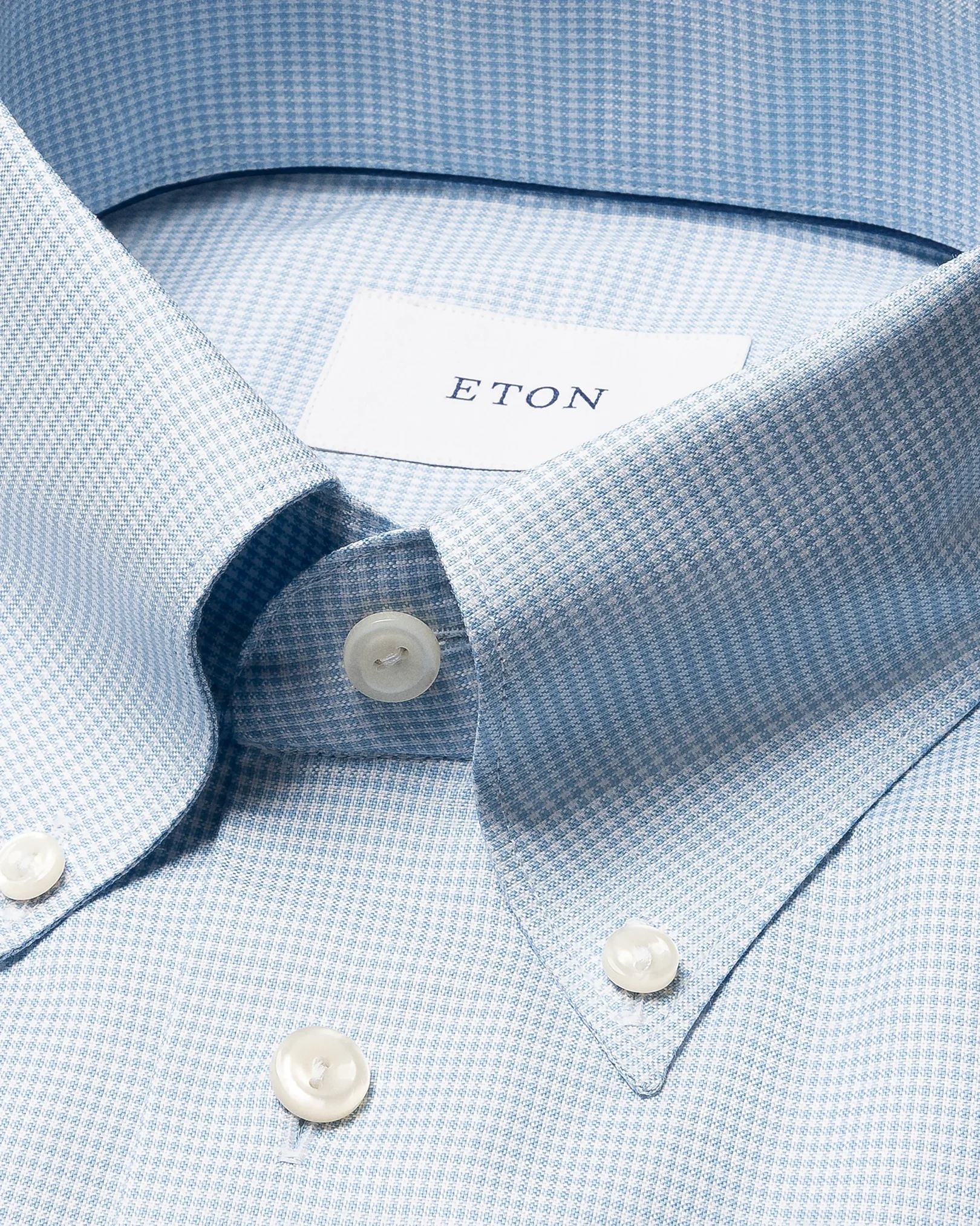 Eton - light blue check signature oxfordshirt