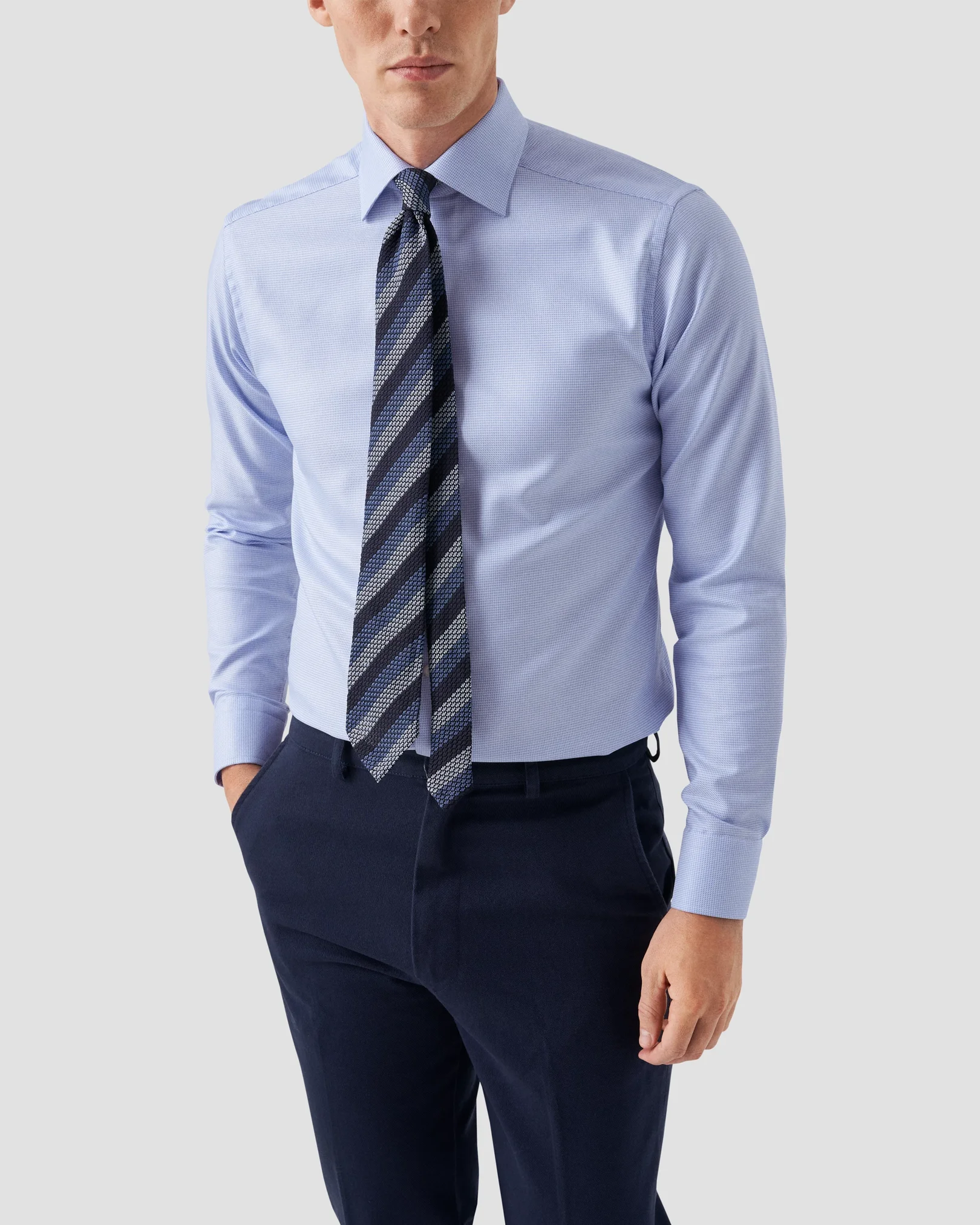 Eton - sky blue twill shirt