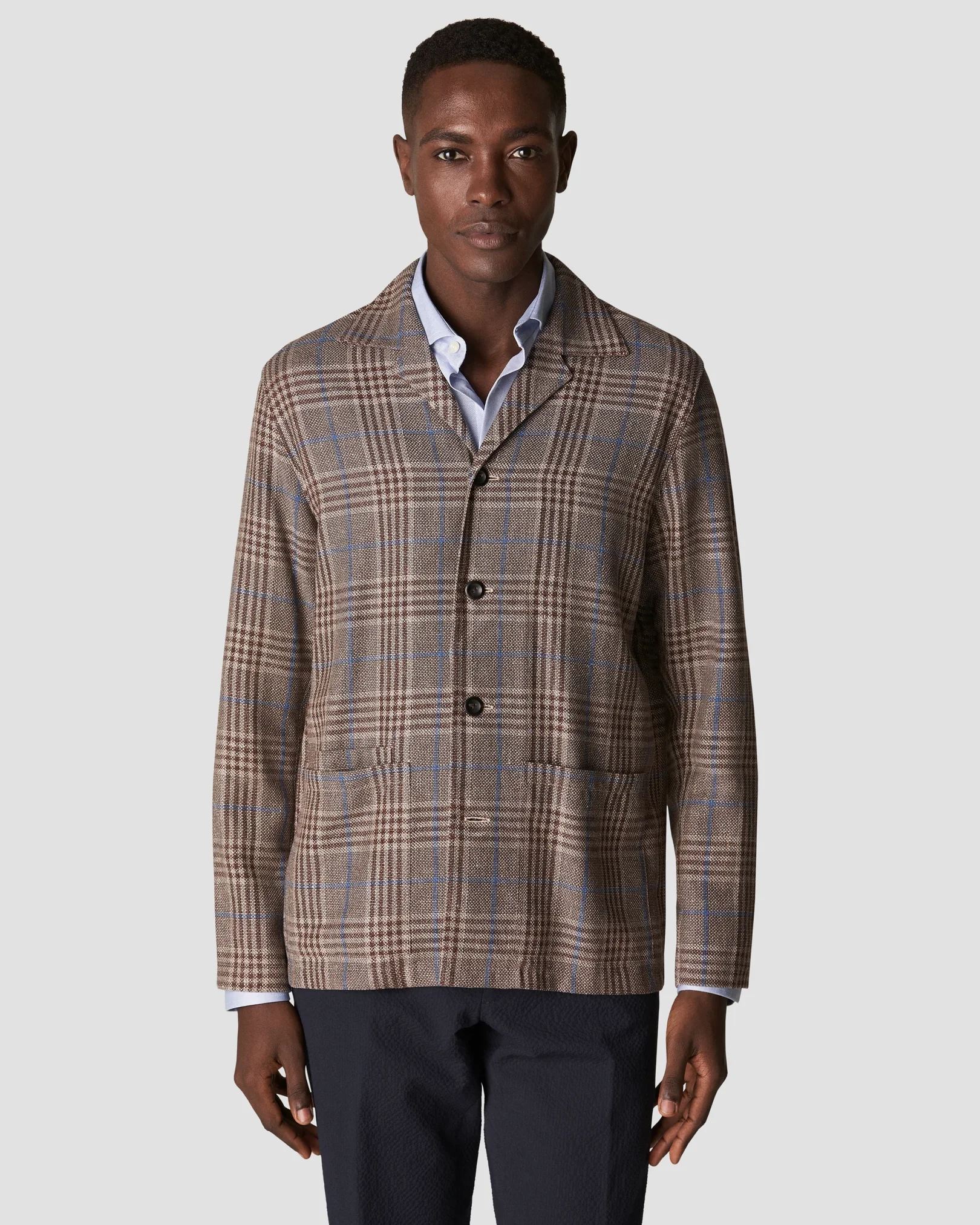 Eton - brown hopsack overshirt