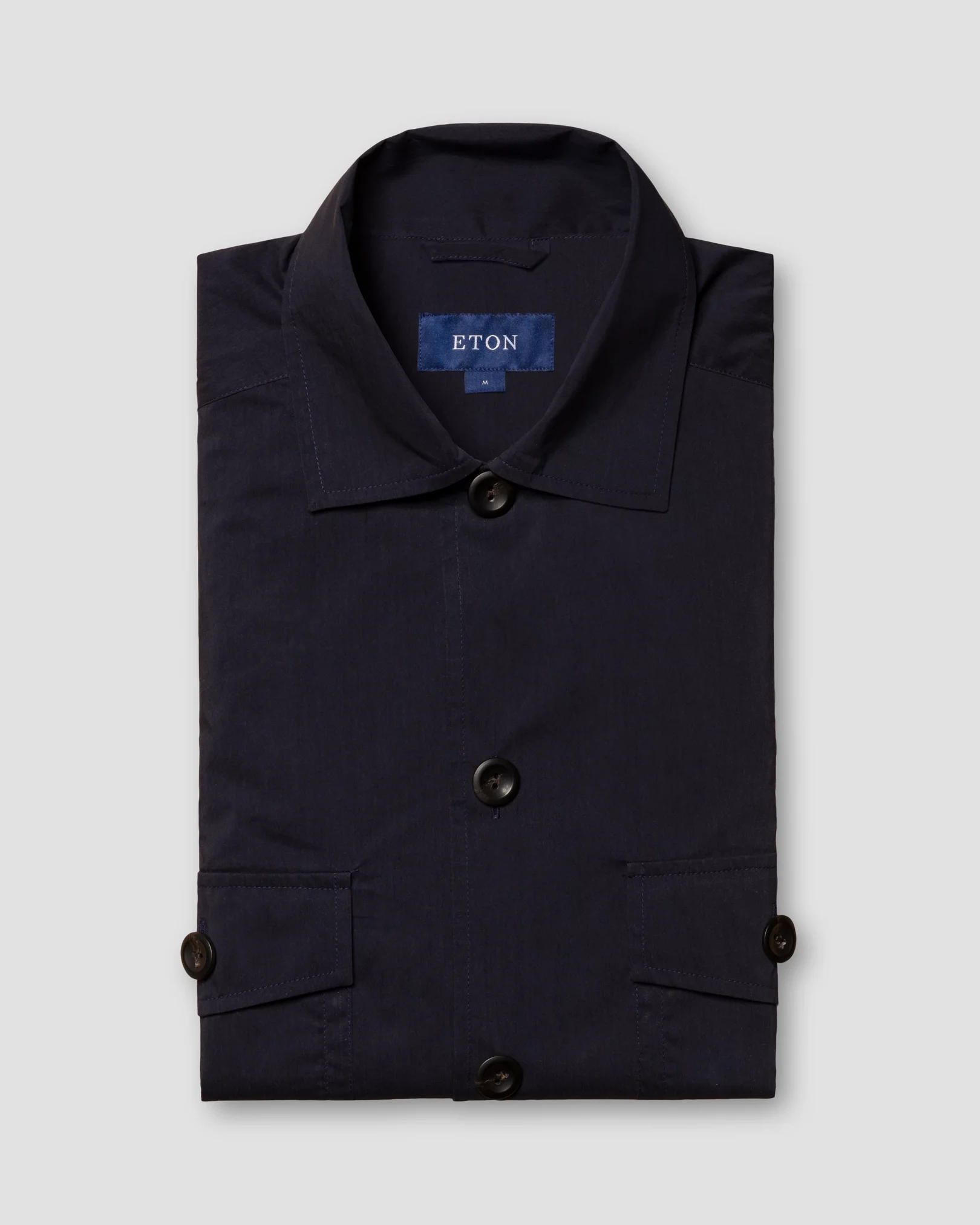 Eton - navy blue cotton and nylon overshirt