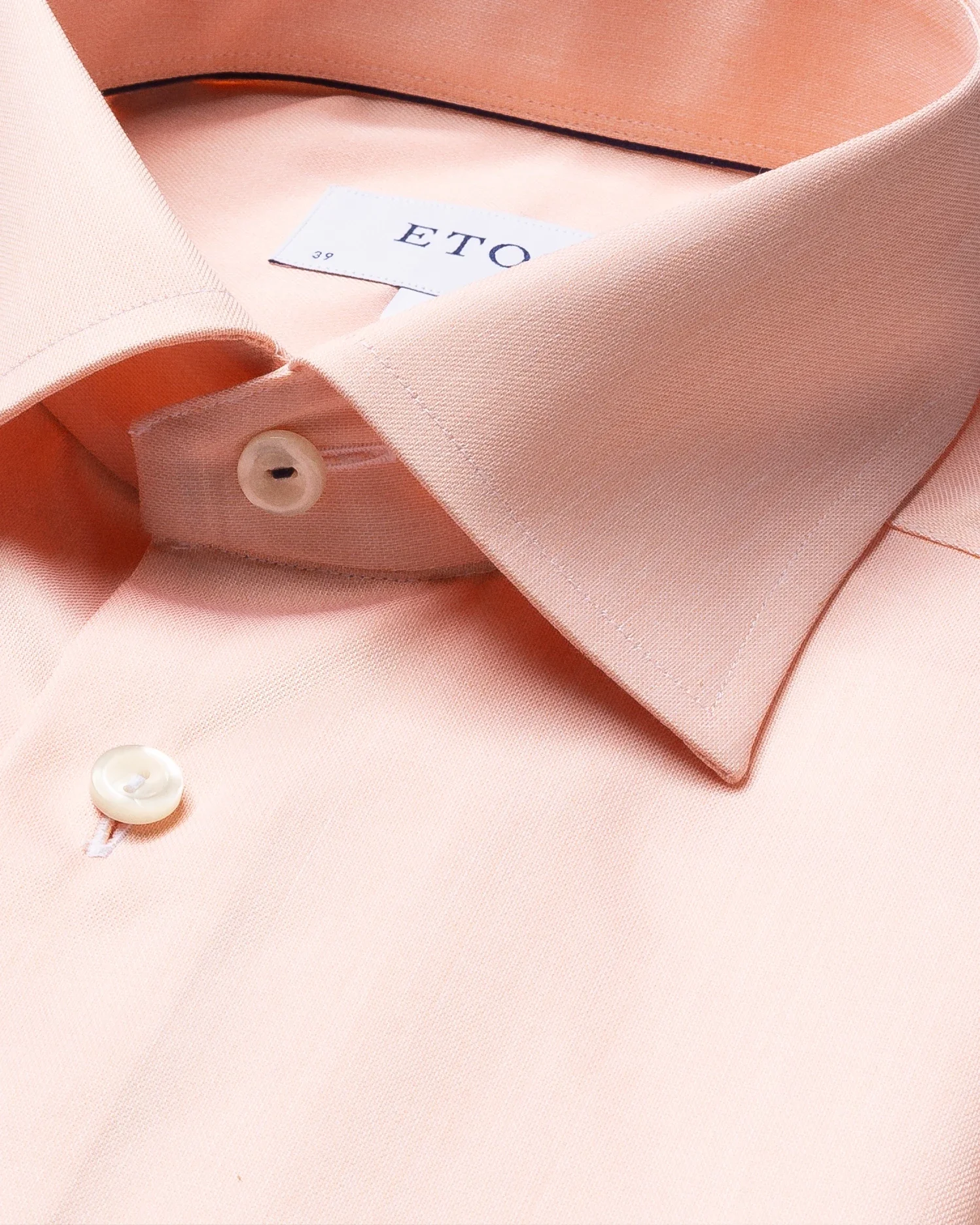 Eton - orange twill shirt navy piping