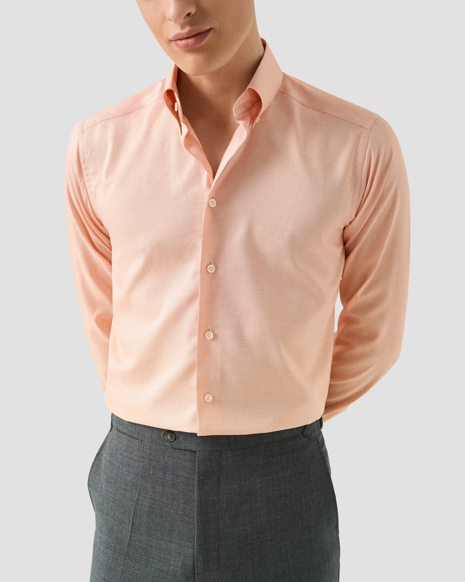 Eton - orange solid wrinkle free oxford