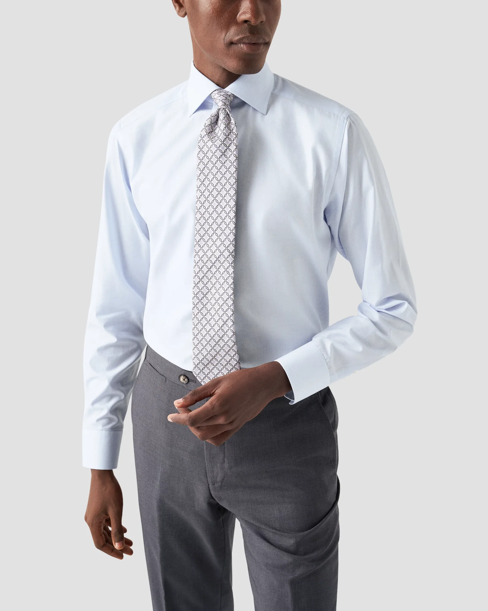 Eton - light blue twill passpoal shirt