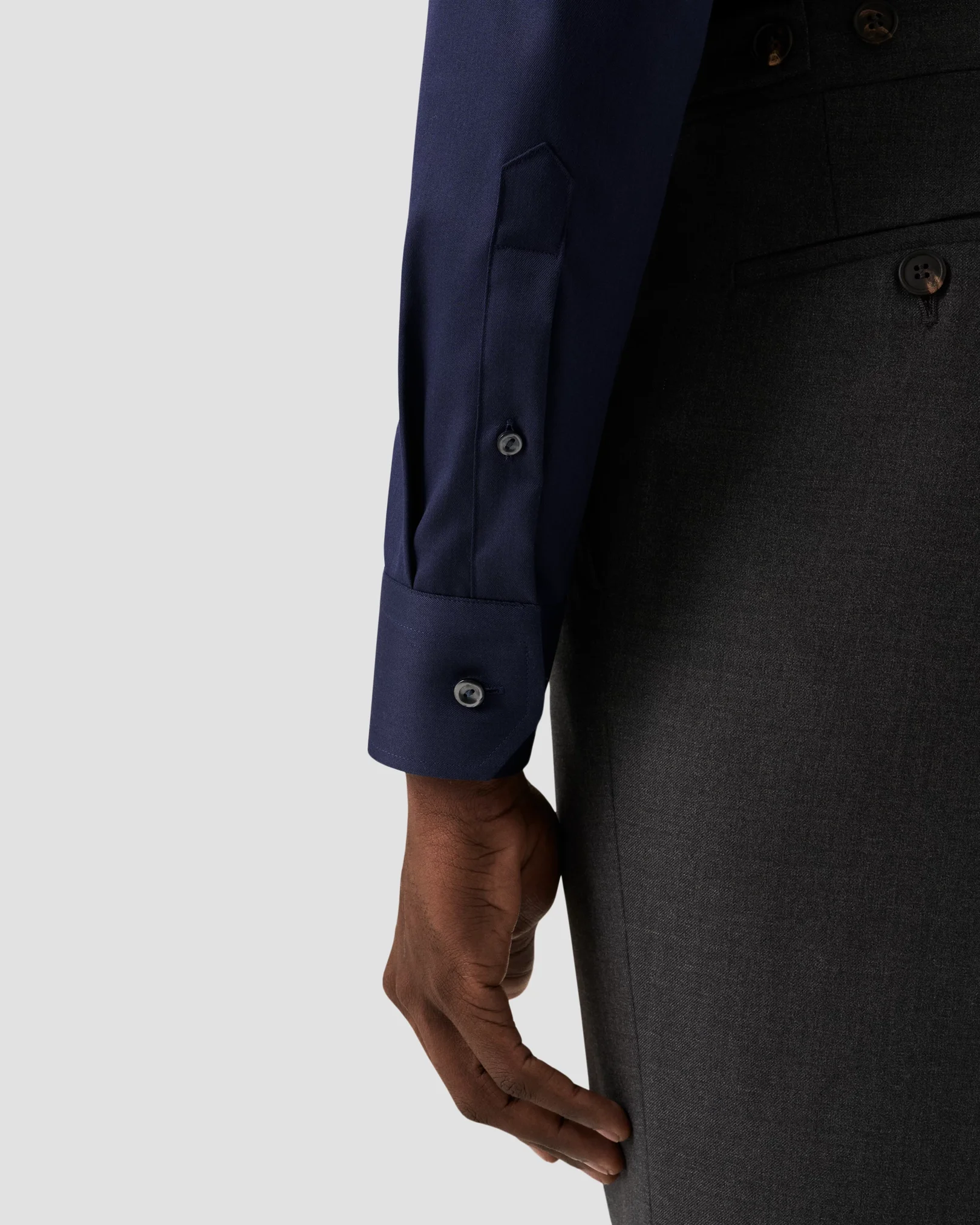 Eton - navy shirt signature twill