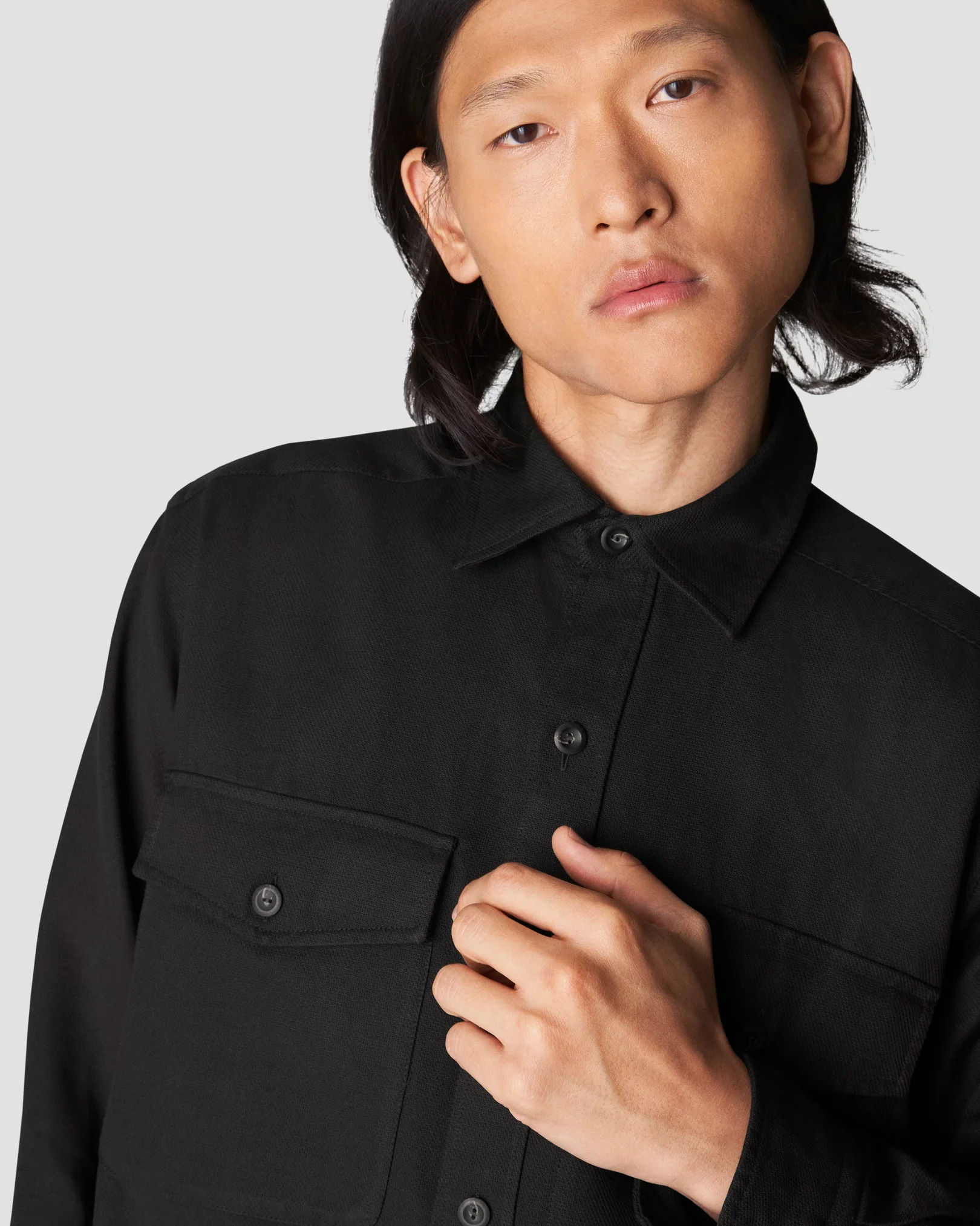 Eton - black heavy dobby