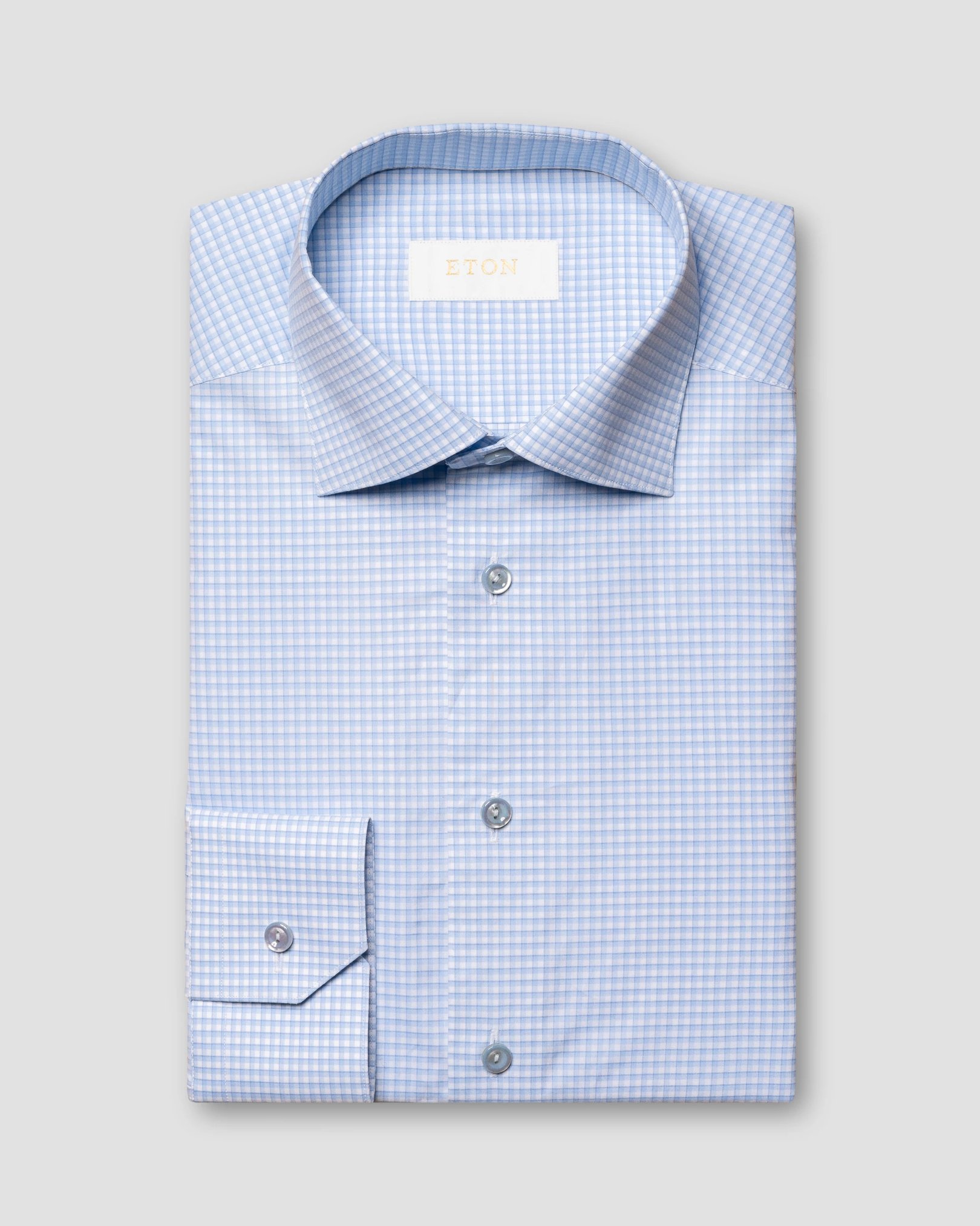 Eton - elevated checked poplin shirt