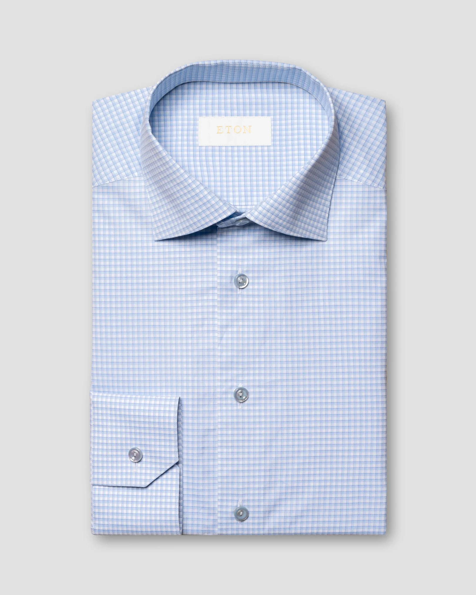 Eton - elevated checked poplin shirt