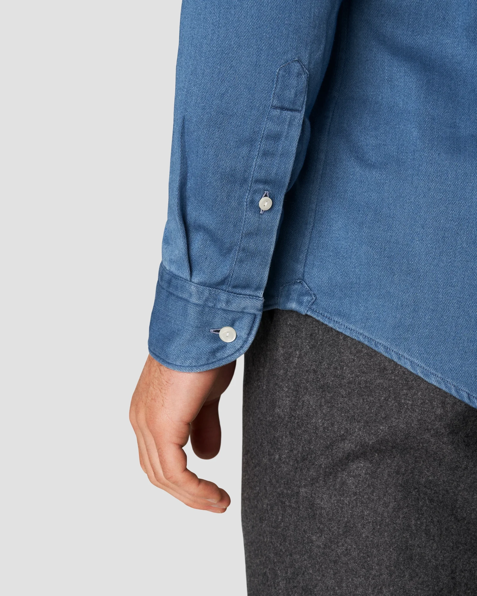 Eton - light satin indigo shirt
