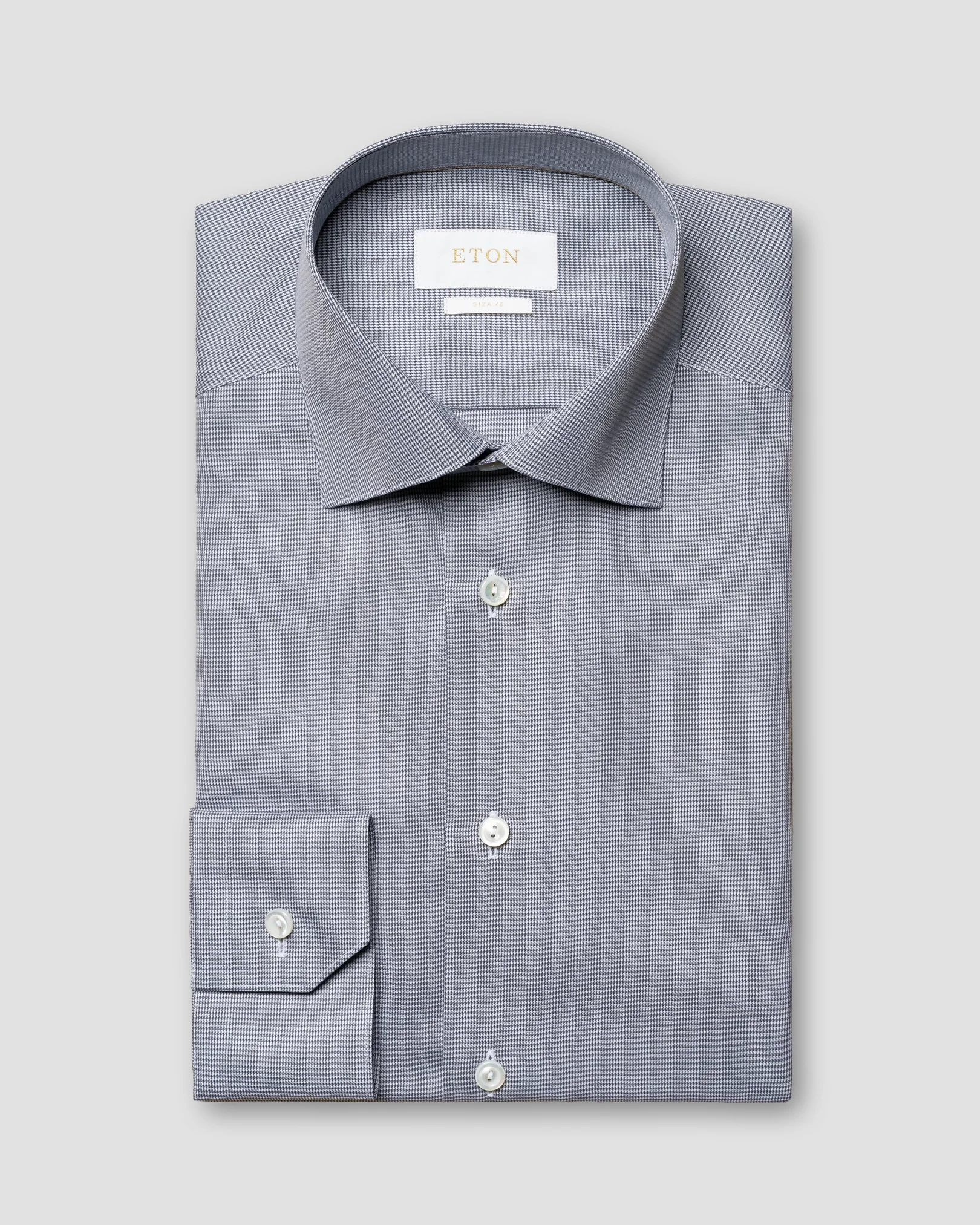 Eton - Navy Houndstooth Giza 45 Shirt
