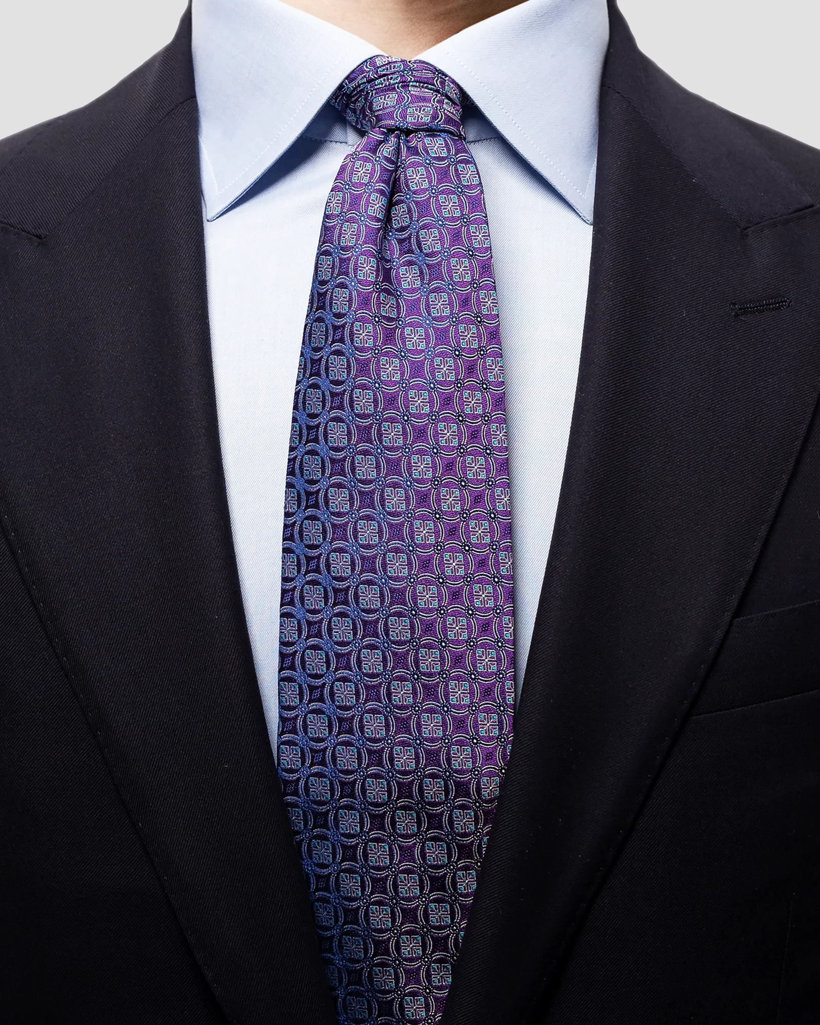 Eton - purple circle medallions tie
