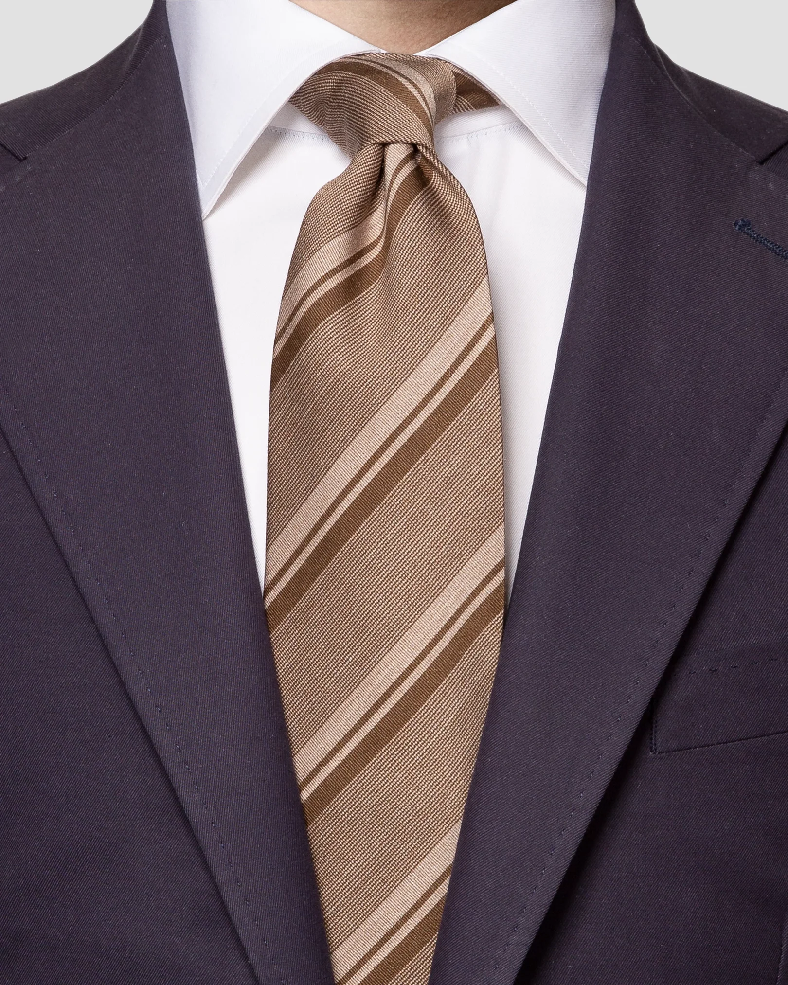 Eton - dark brown cotton silk blend