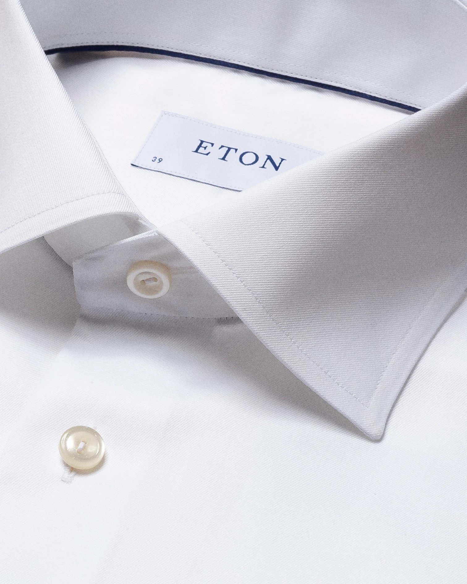 Eton - white embroidered signature twill