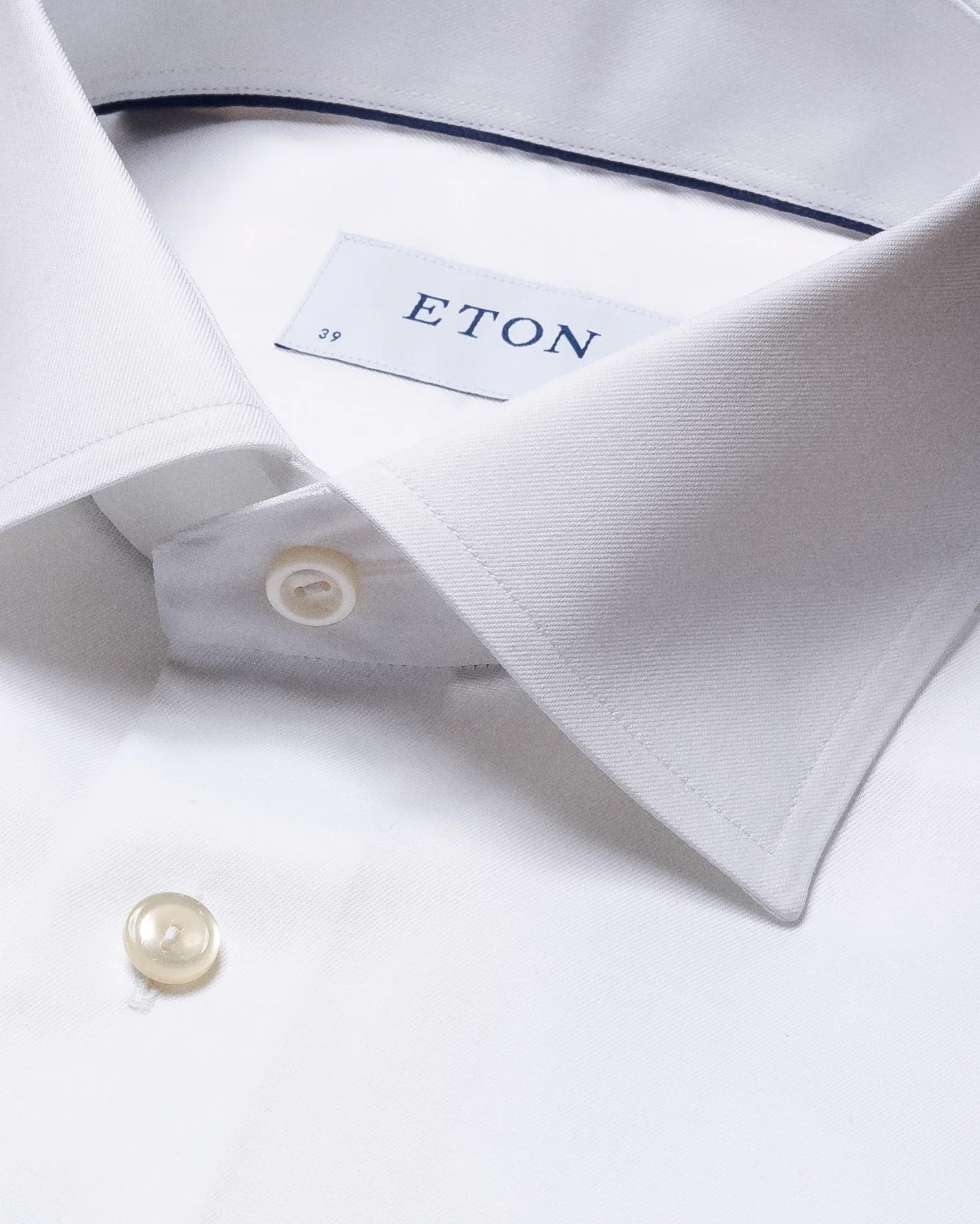 Eton - white embroidered signature twill