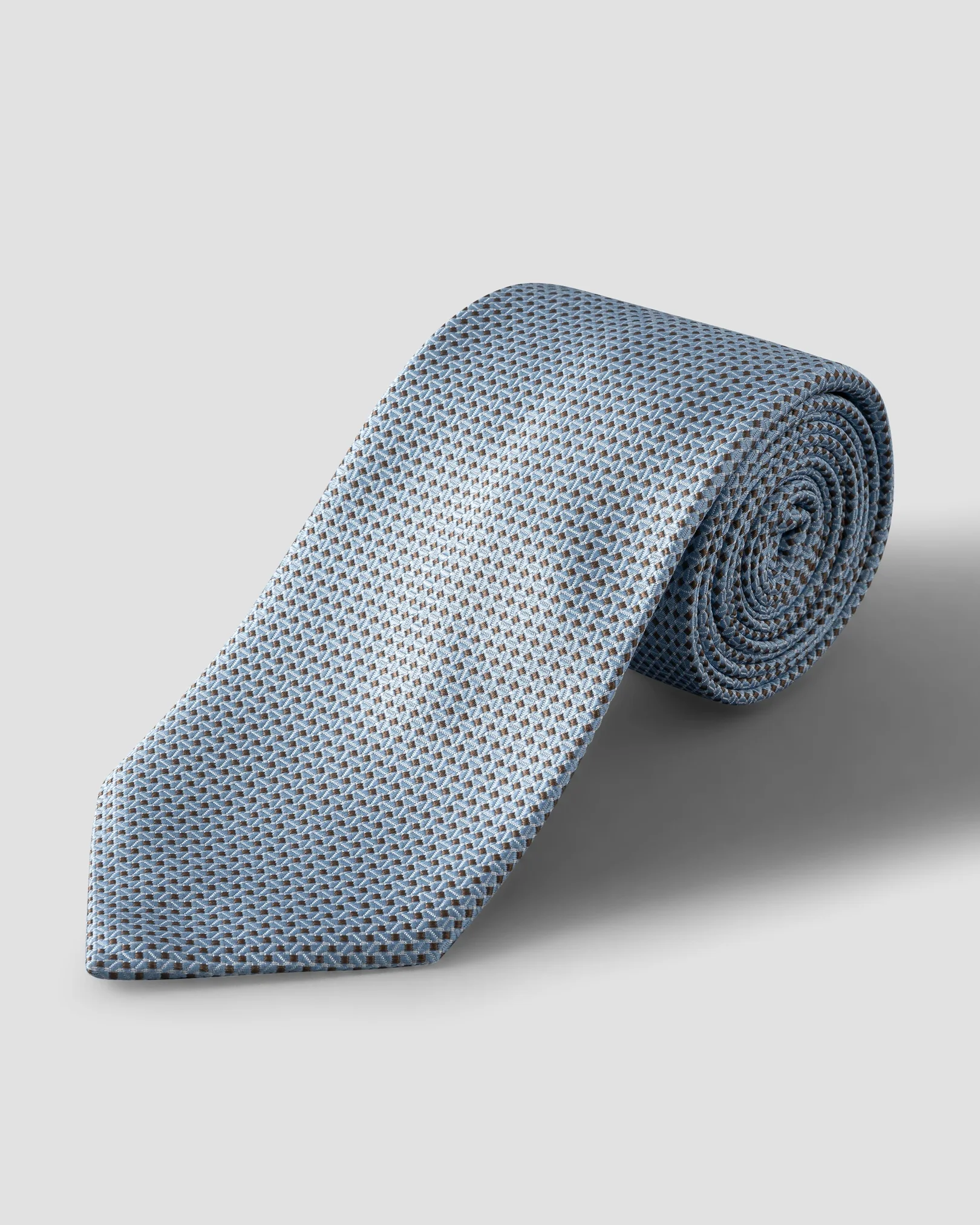 Eton - light blue geometric woven silk
