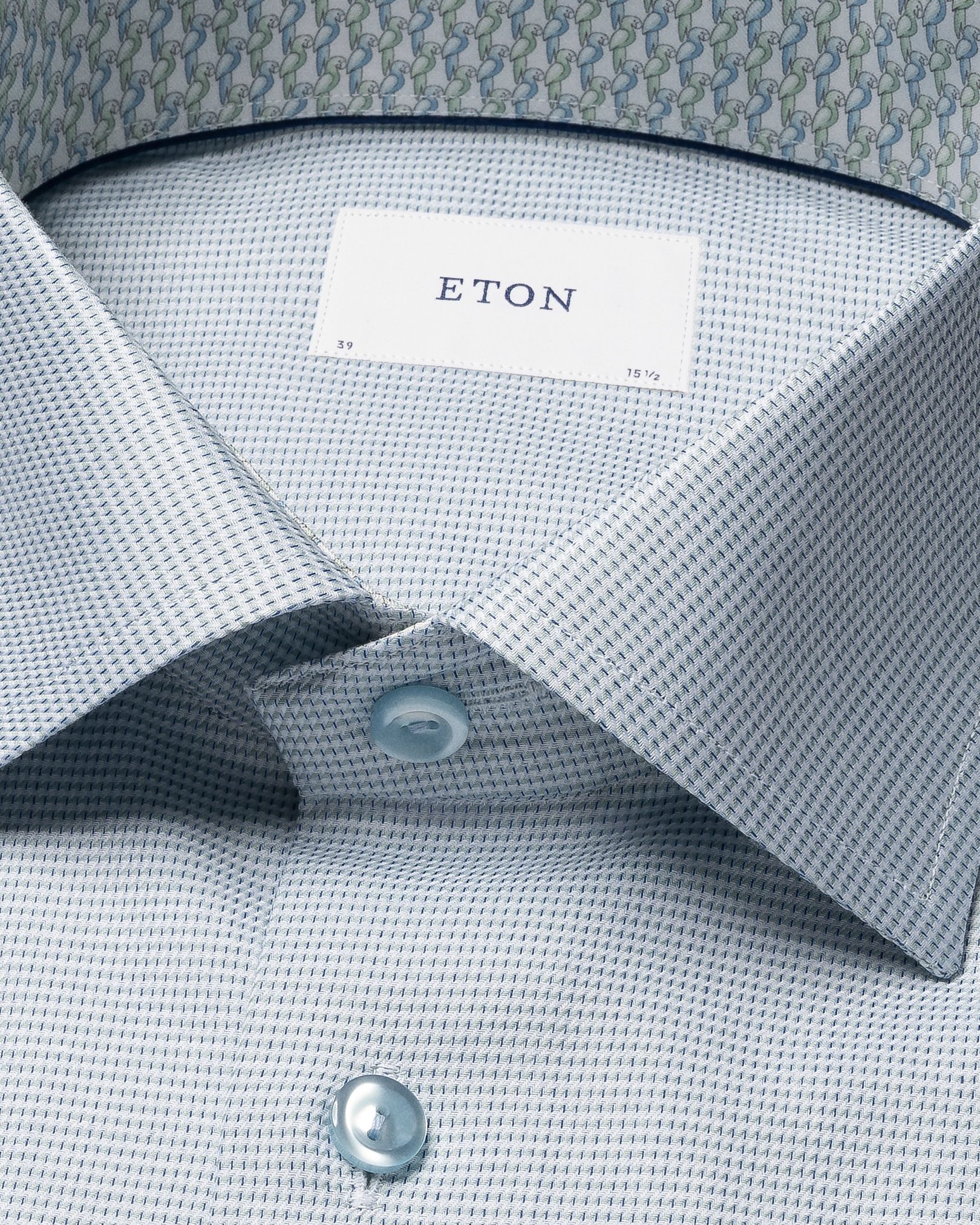 Eton - light green semi solid effect dobby shirt