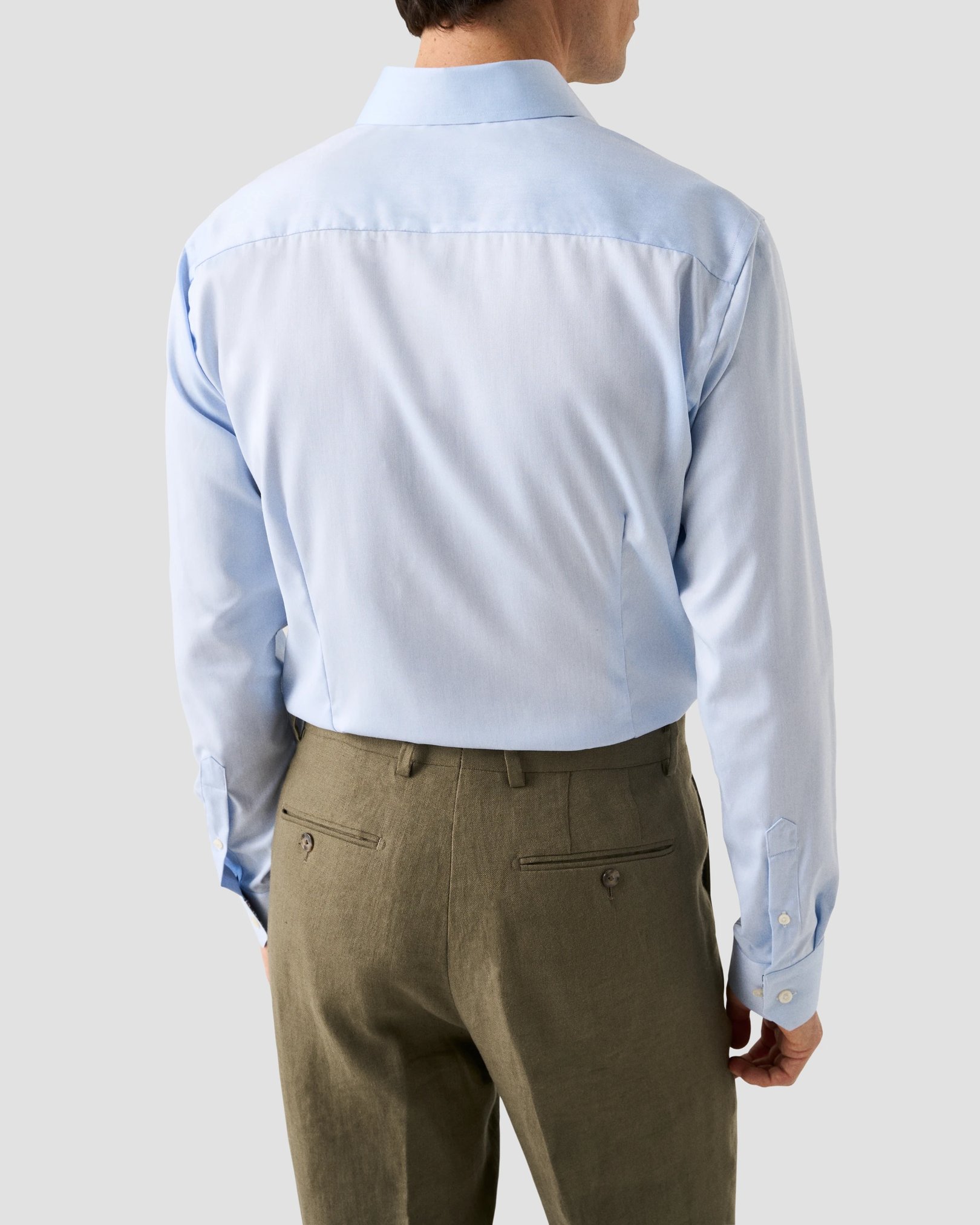 Eton - light blue solid signature twill paisley
