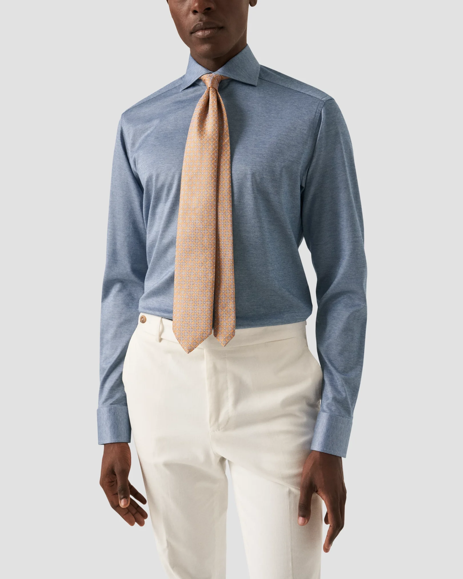 Eton - mid blue jersey wide spread