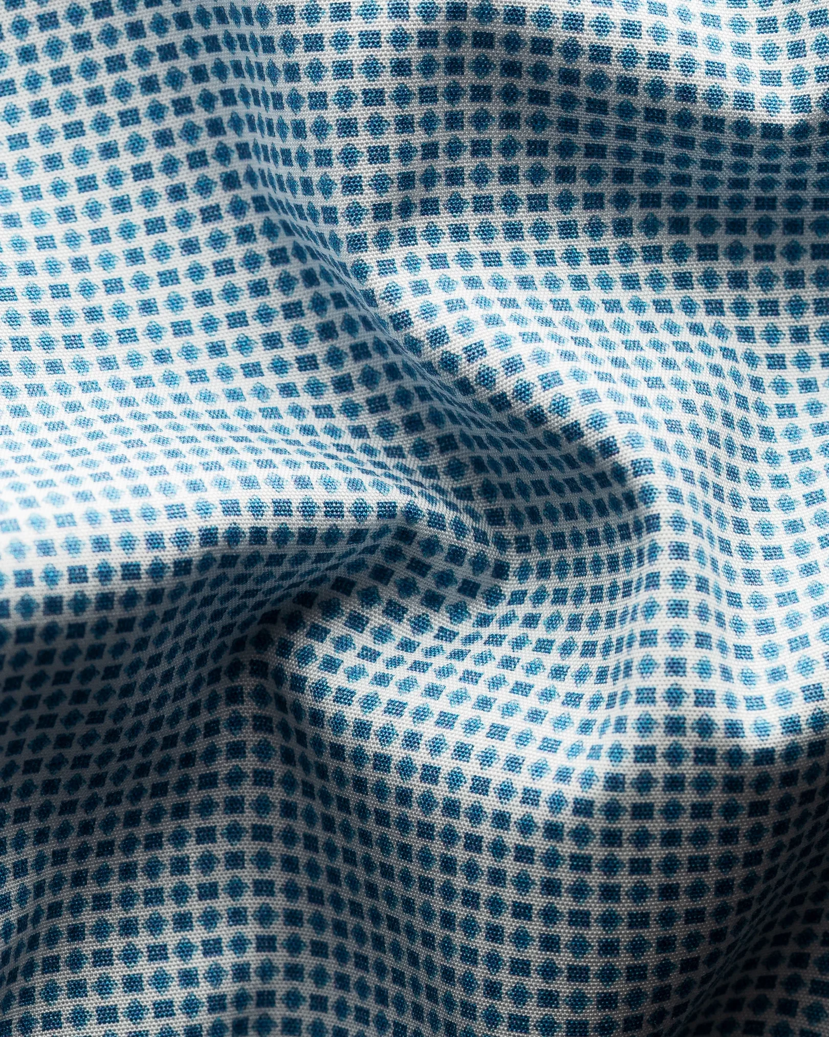 Eton - blue medallion print signature poplin shirt