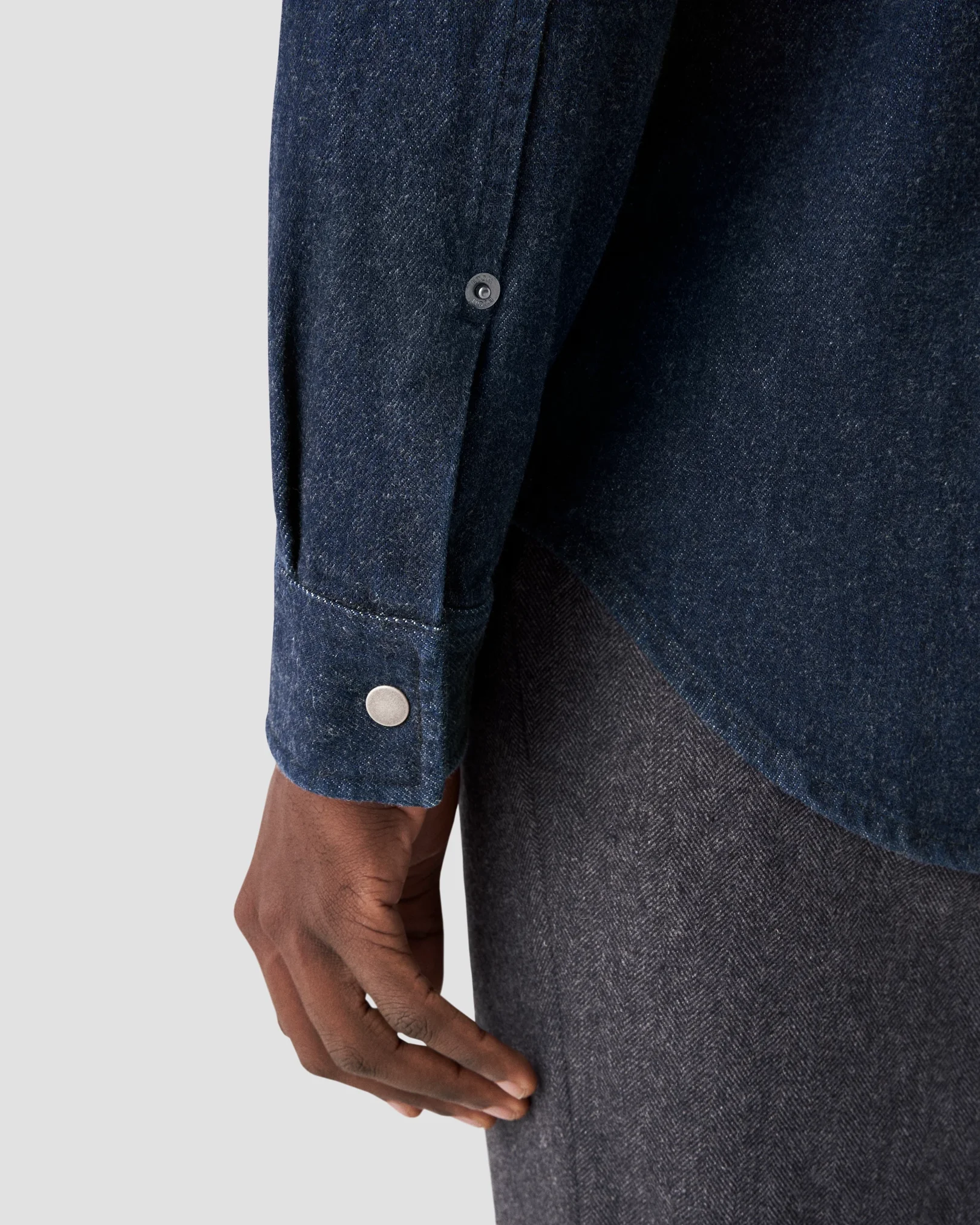 Eton - navy blue indigo turndown collar overshirt