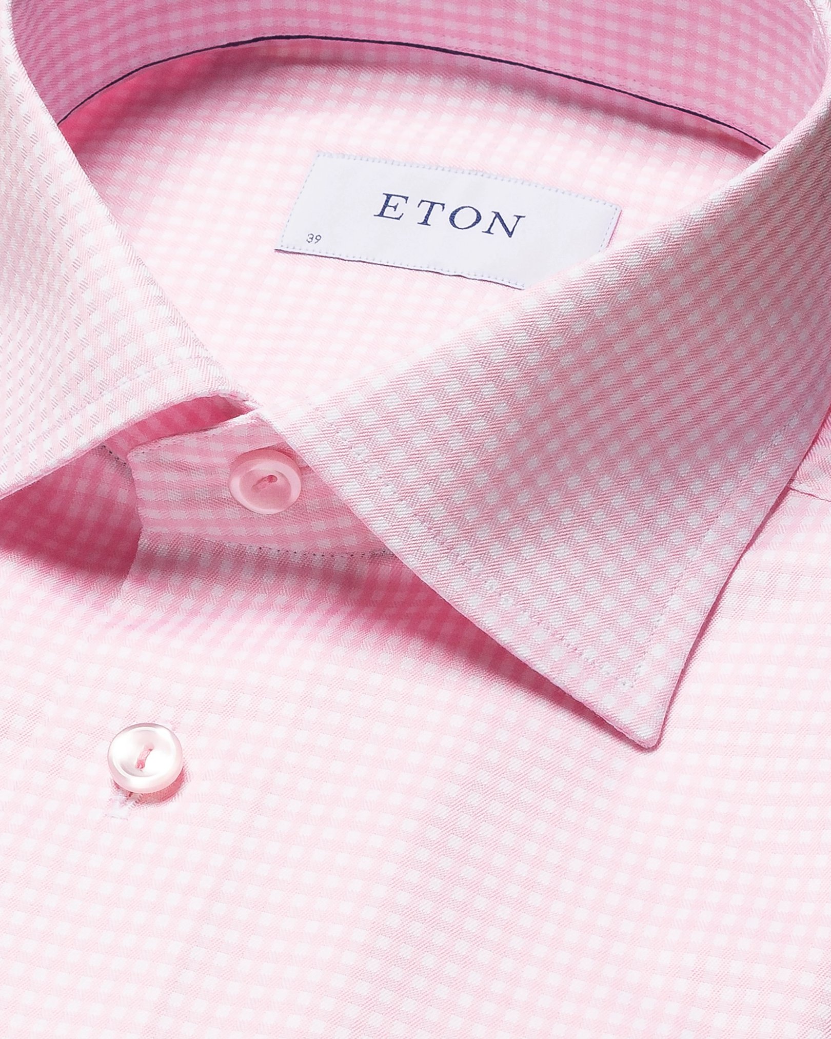 Eton - pink signature twill summer checked