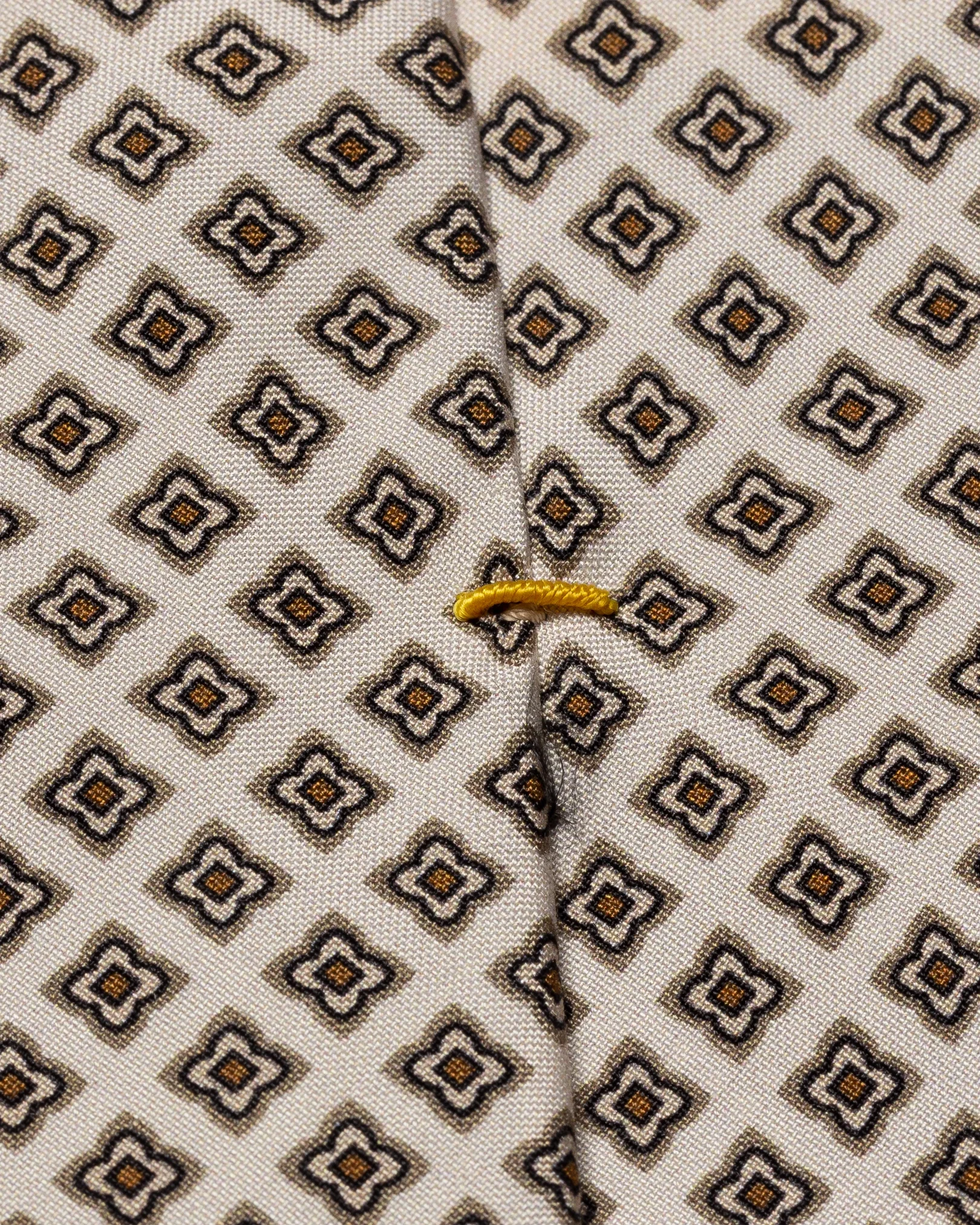 Eton - brown geometric silk tie mico print