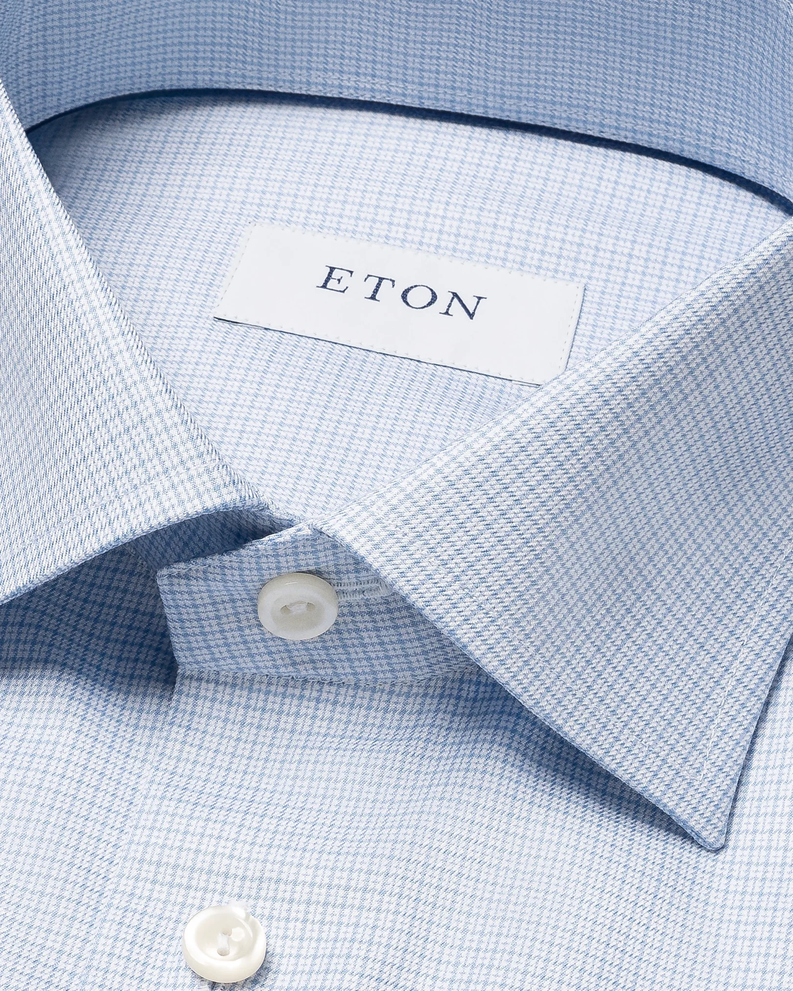 Eton - micro checked twill shirt