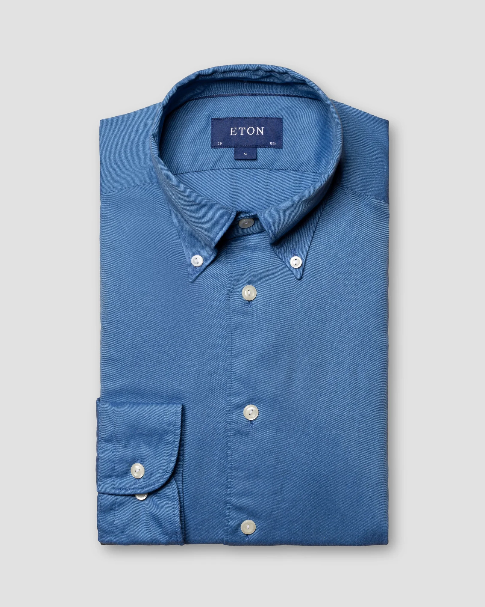 Eton - blue cotton tencel tm shirt