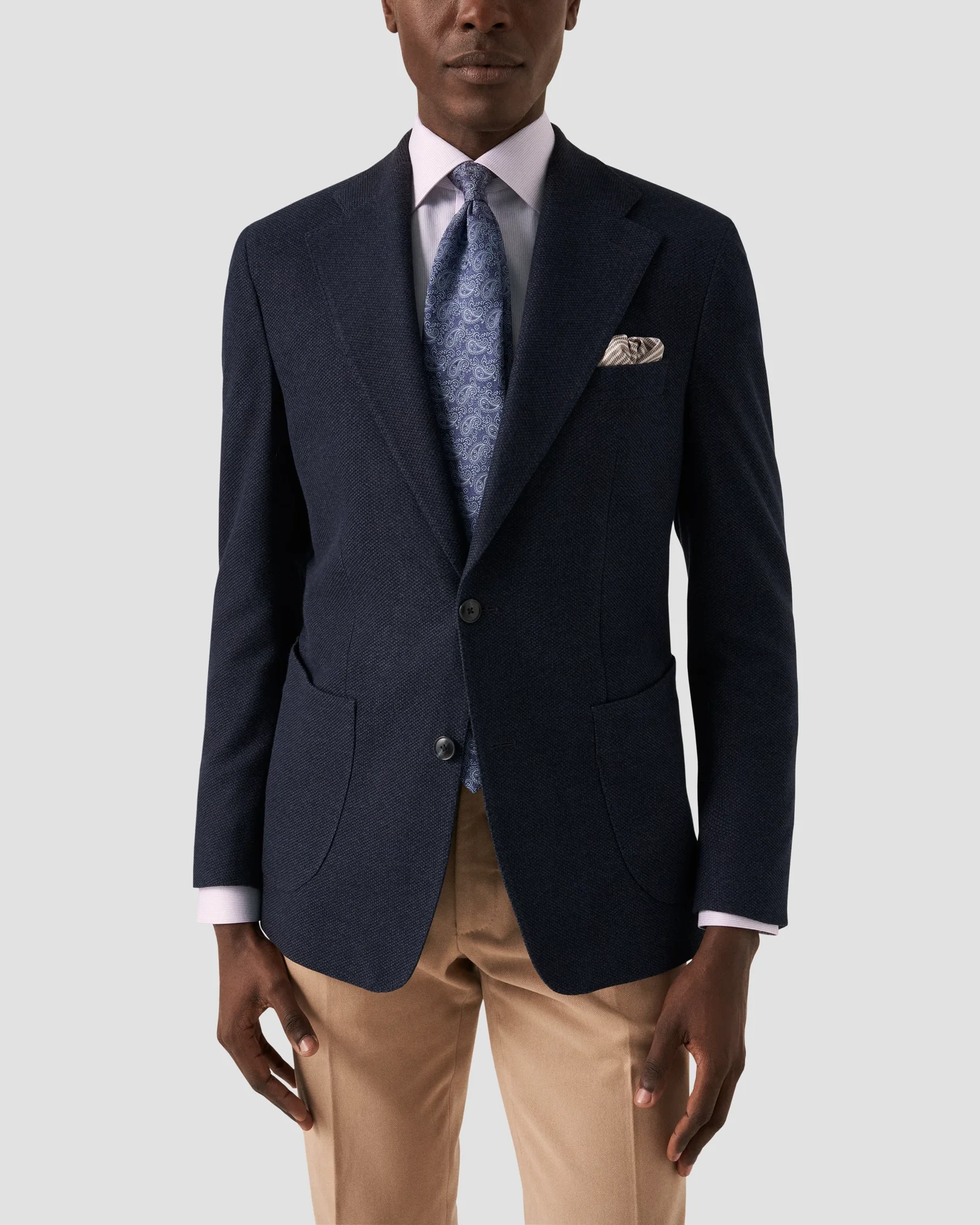 Eton - pink twill contrast shirt