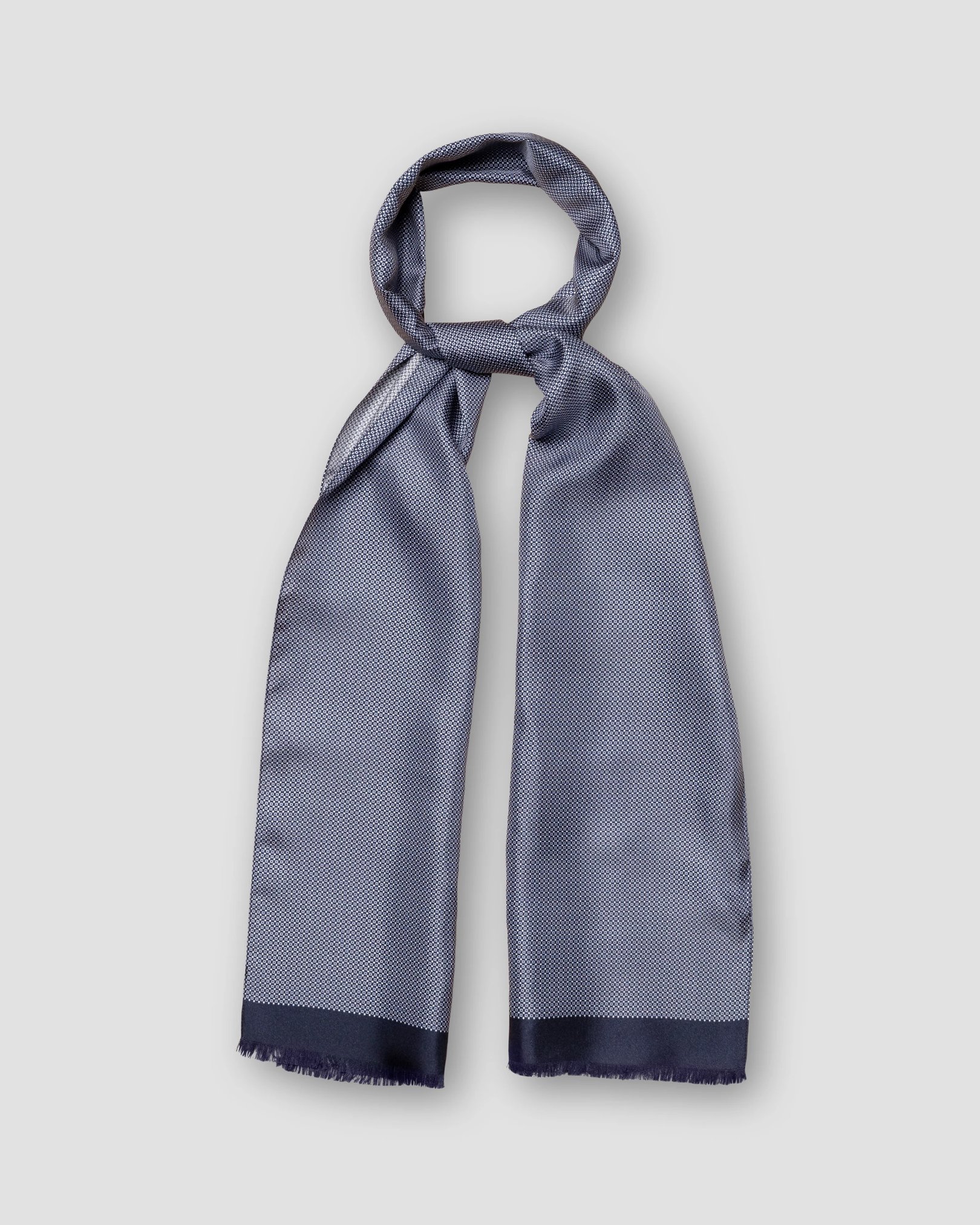 Eton - navy geometric silk twill scarf