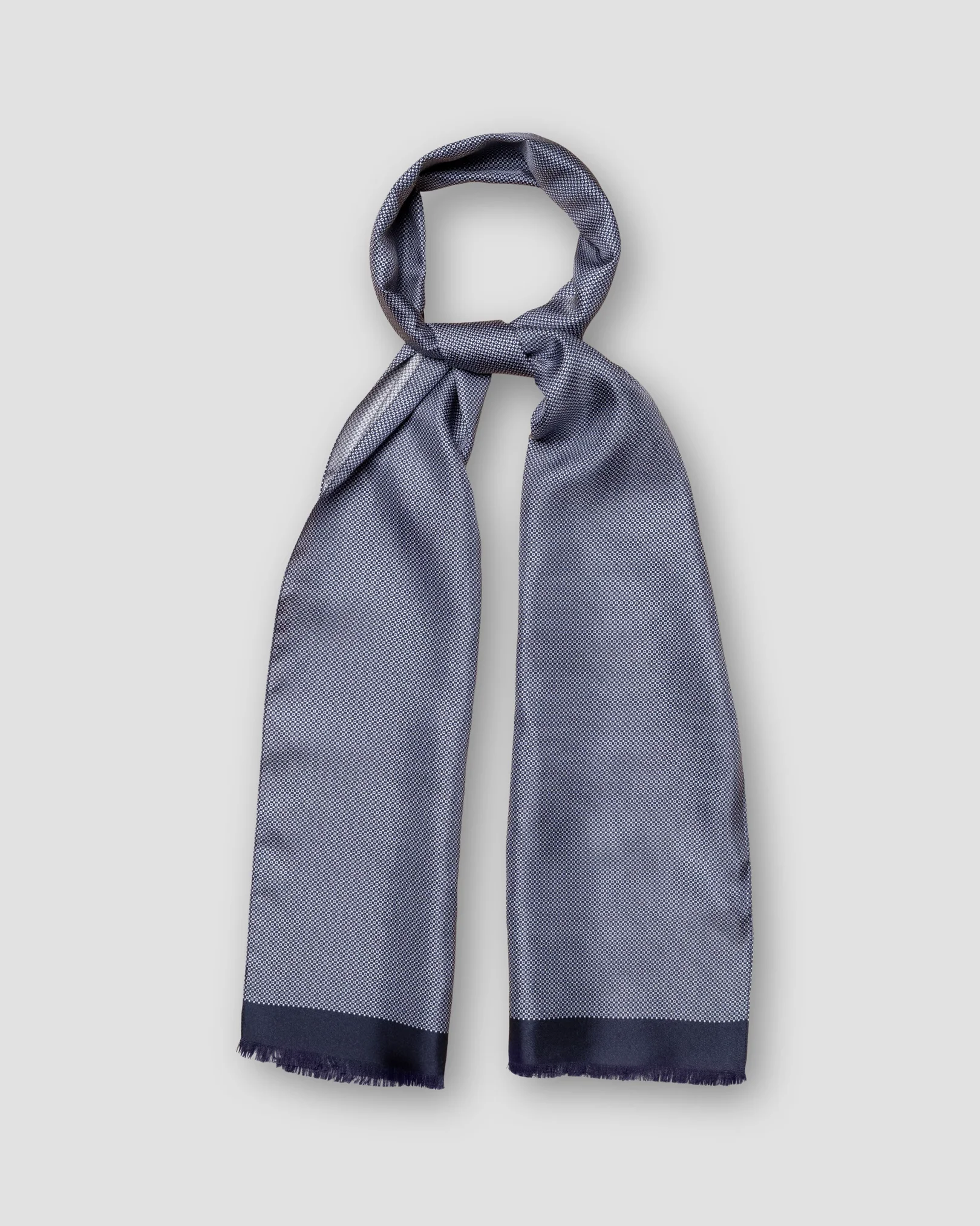 Eton - navy geometric silk twill scarf