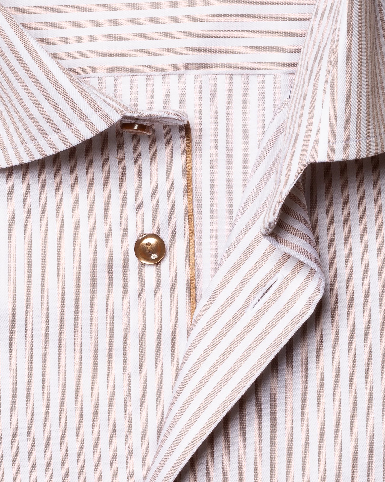 Eton - light brown striped signature twill shirt