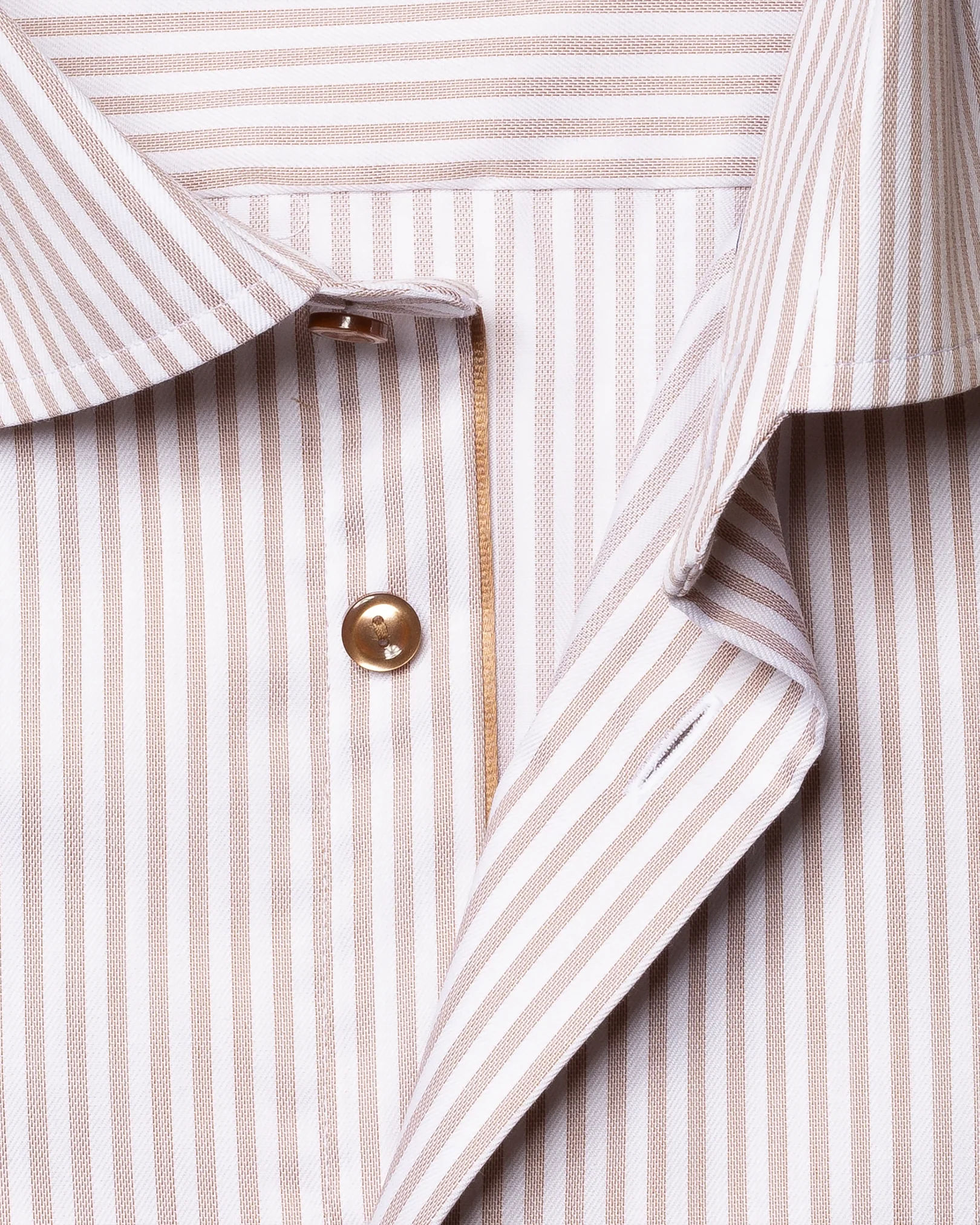 Eton - light brown striped signature twill shirt