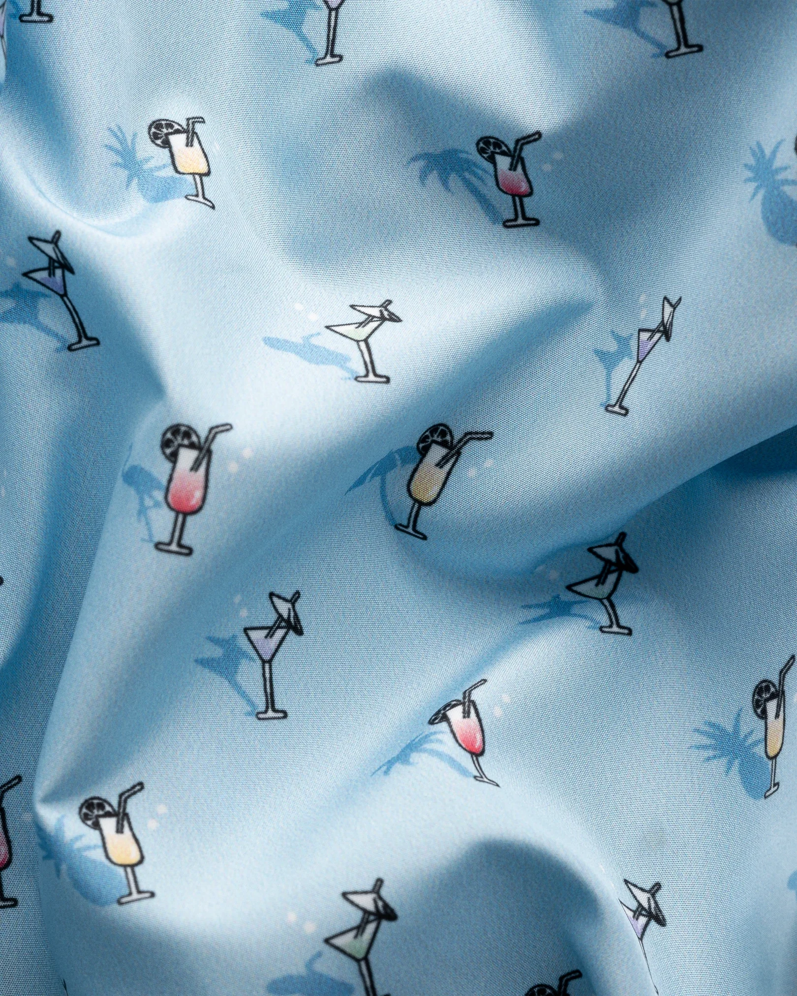 Eton - light blue drink printed swimshorts