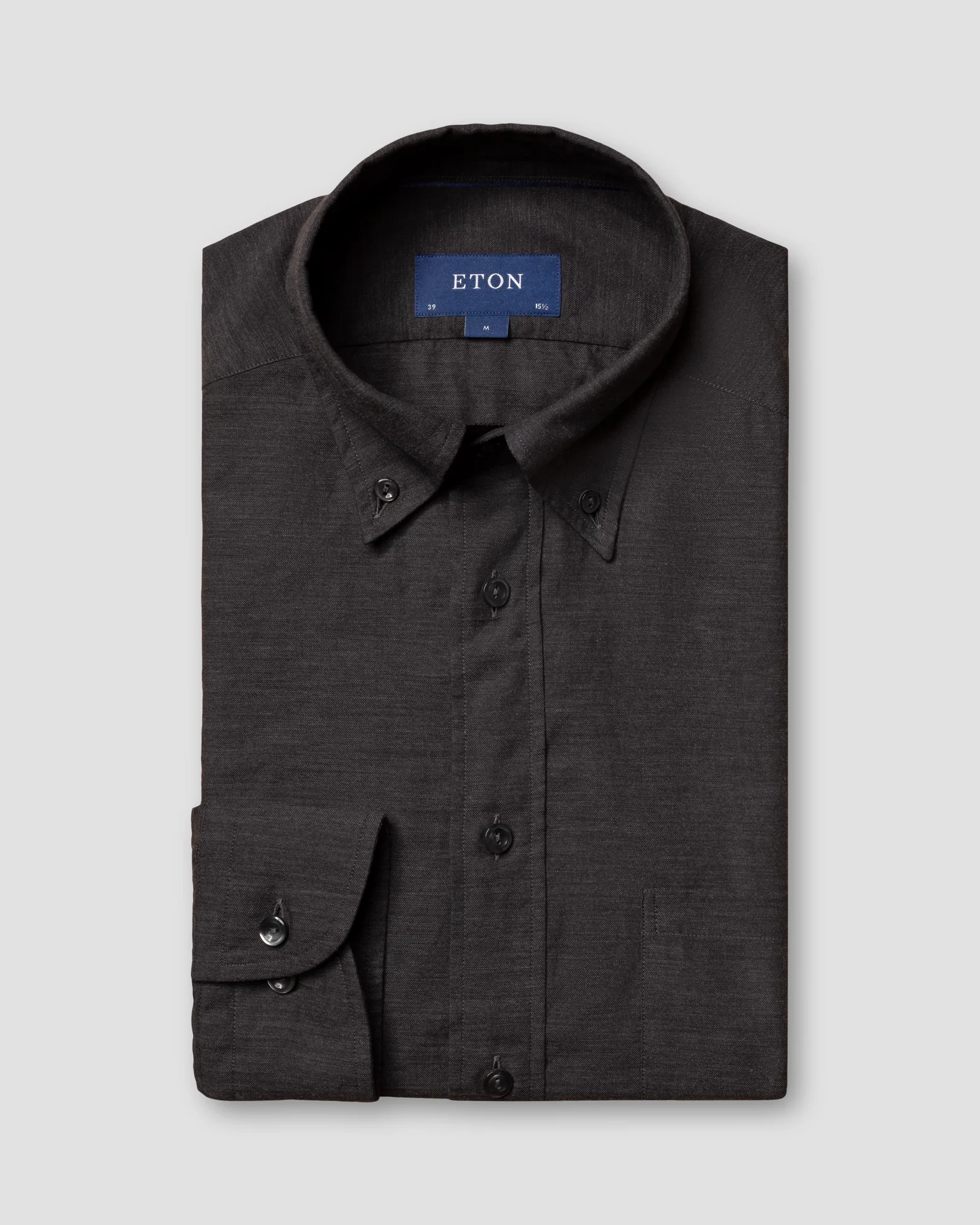 Eton - black flannel shirt