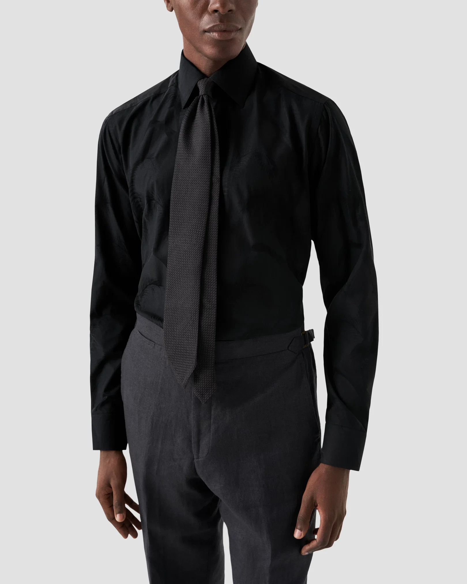 Eton - black jacquard moderate cut away