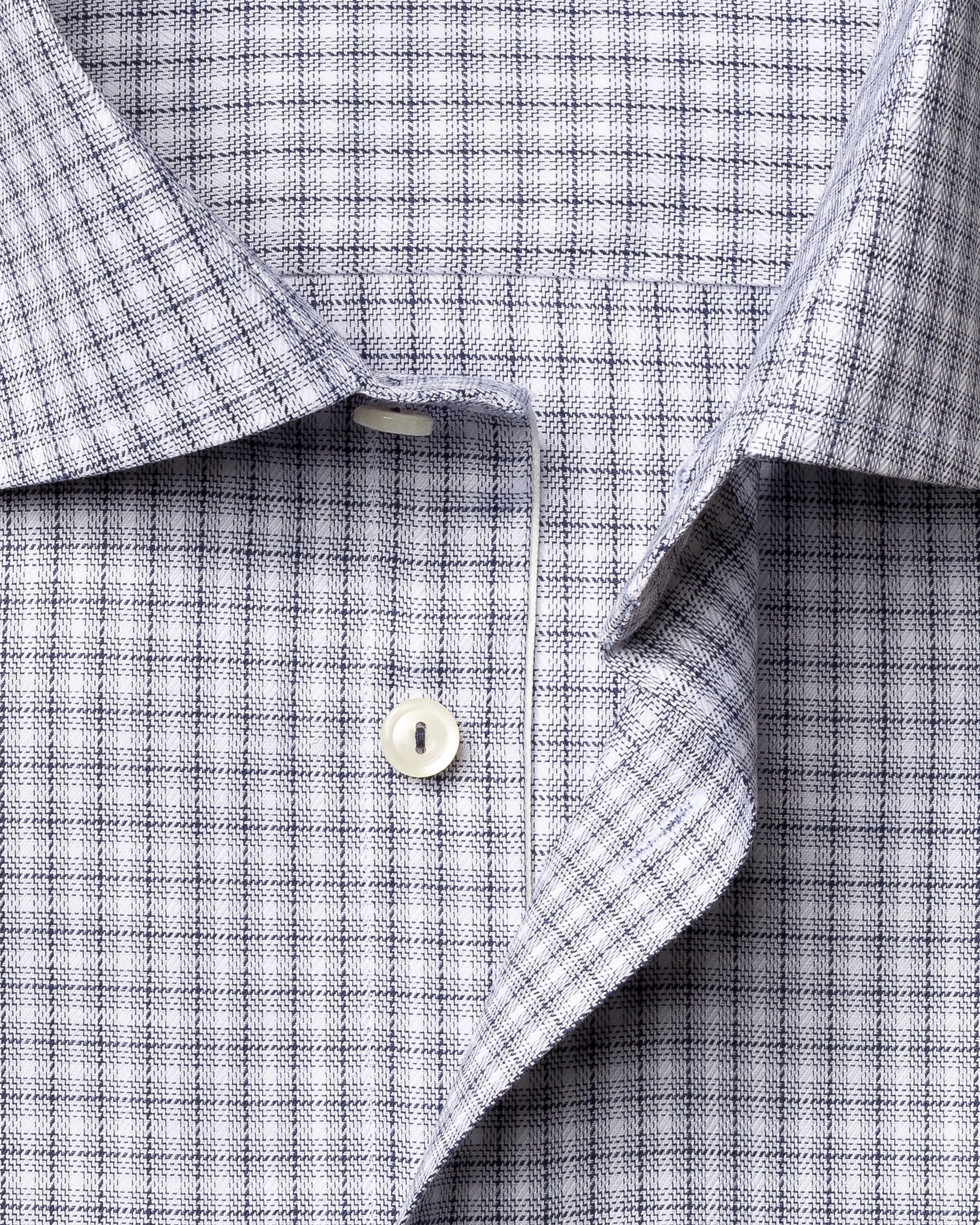 Eton - navy micro check stretch shirt