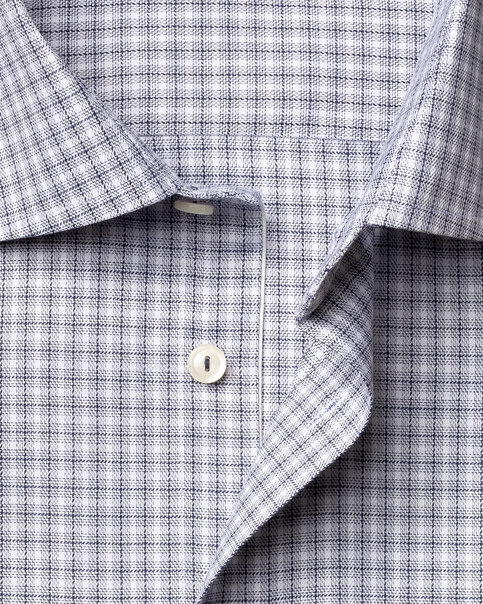 Eton - navy micro check stretch shirt