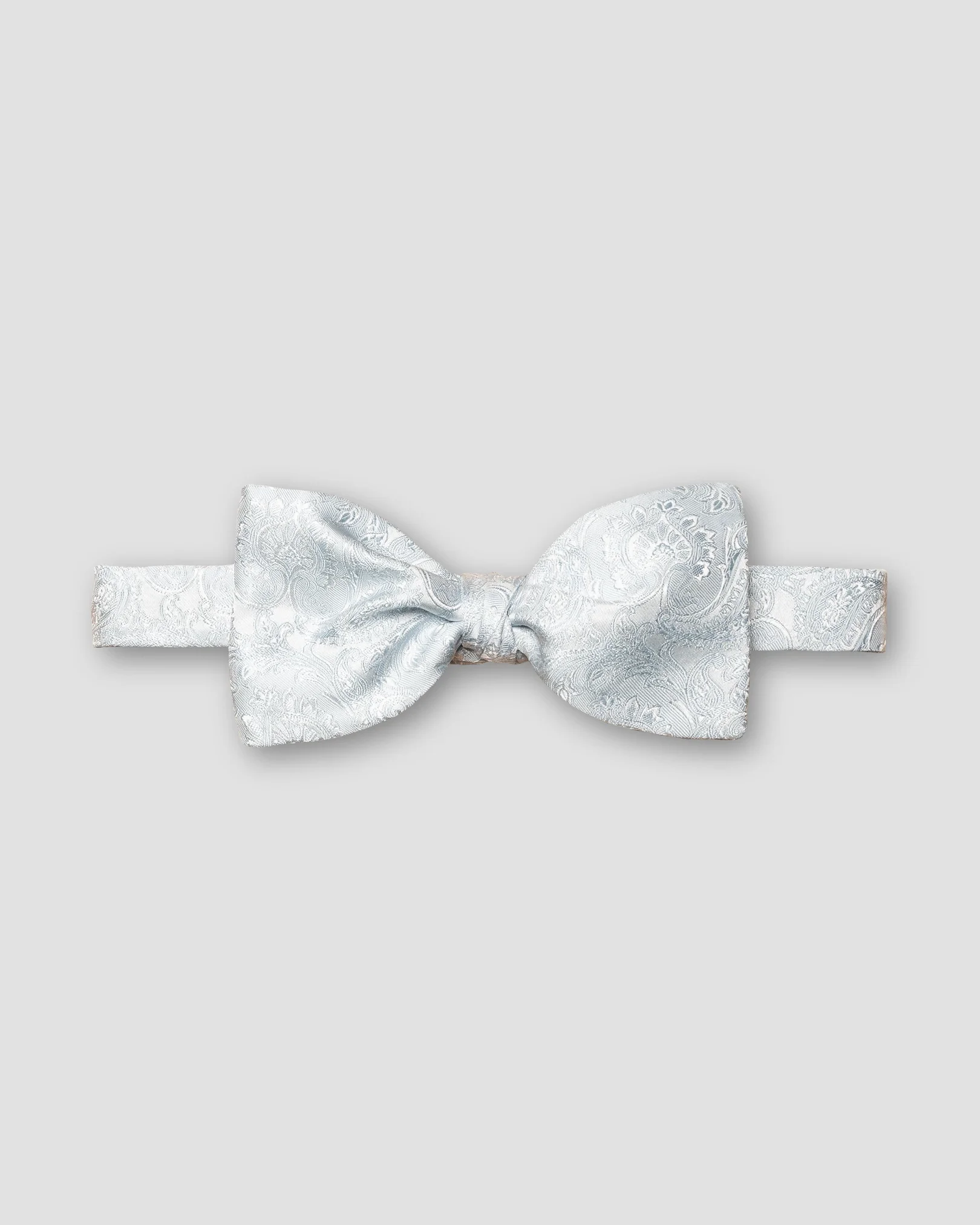 Eton - Light Blue Paisley Print Silk Bow Tie - Ready Tied