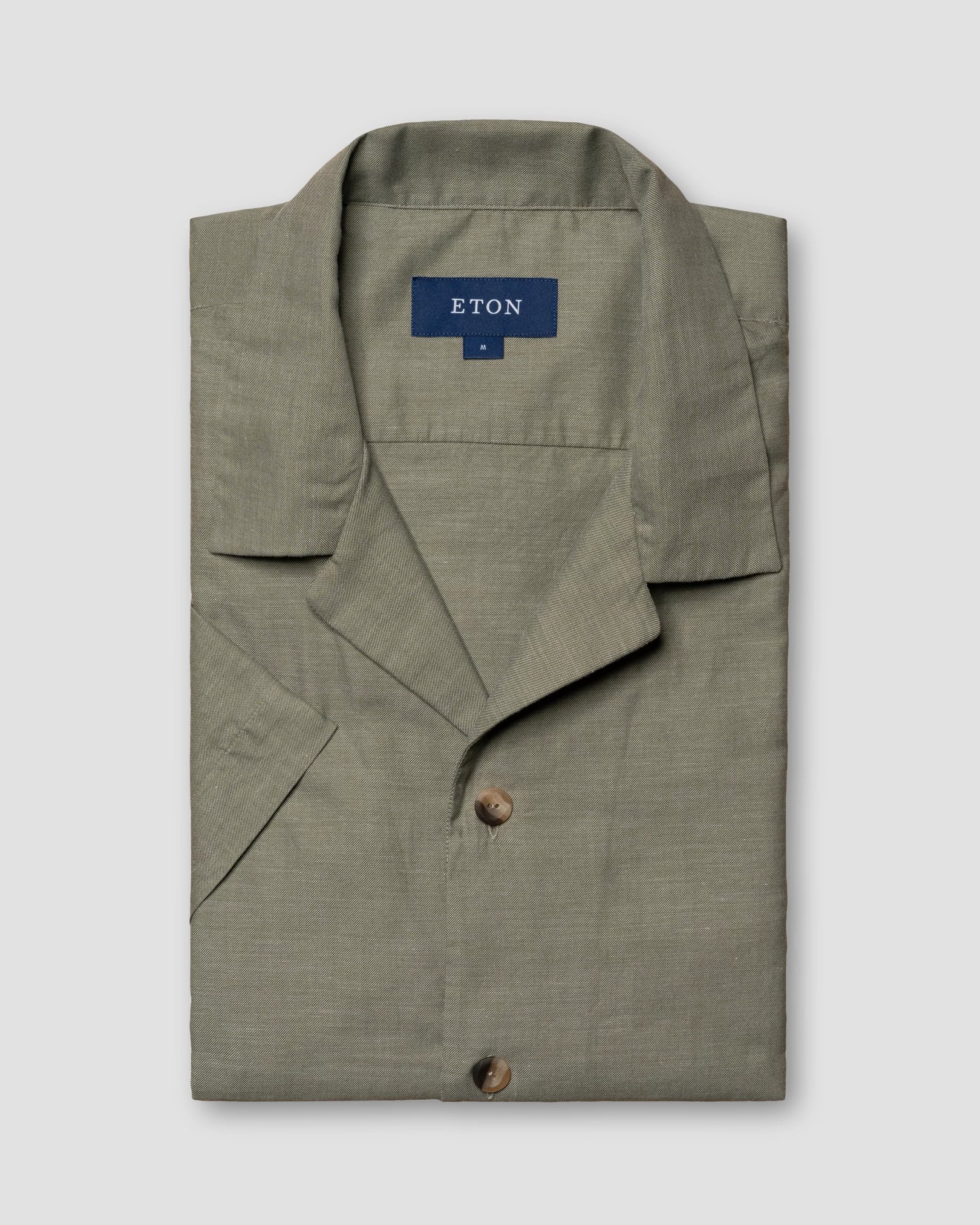 Eton - dark green fine twill resort shirt