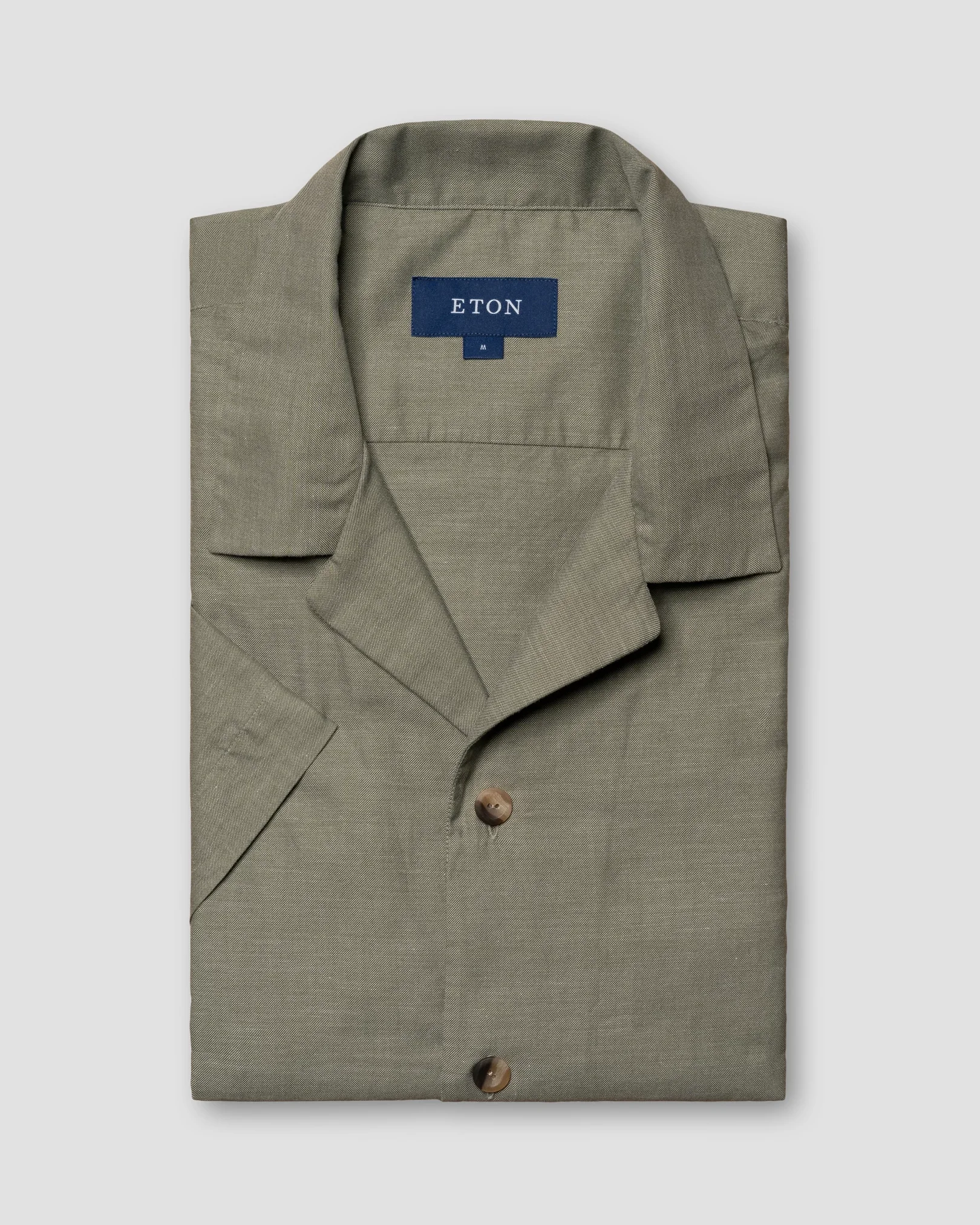 Eton - dark green fine twill resort shirt