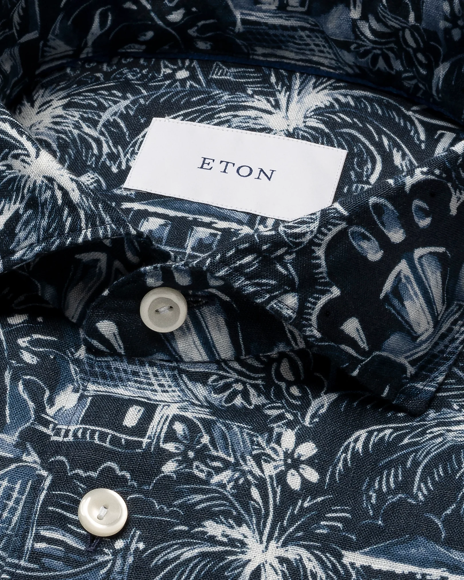 Eton - dark blue gaudi garden print shirt